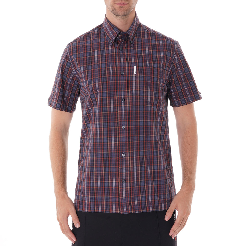 Ben Sherman Archive Check Short Sleeve Shirt - Dark Navy