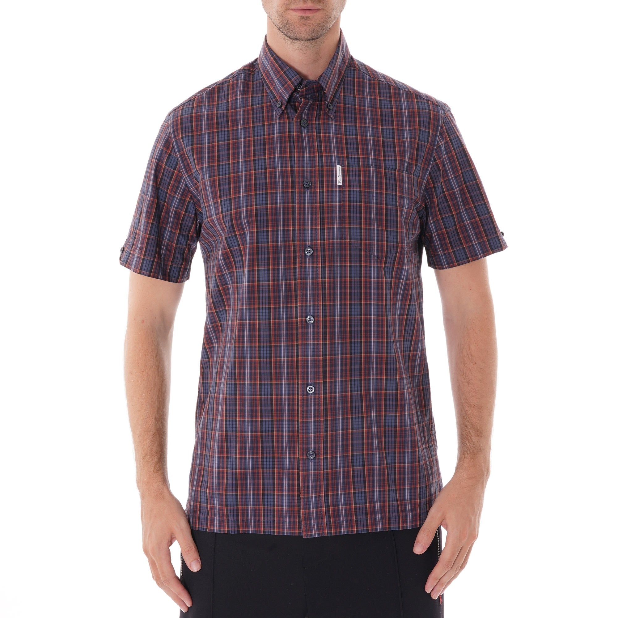 Ben Sherman Archive Check Short Sleeve Shirt - Dark Navy