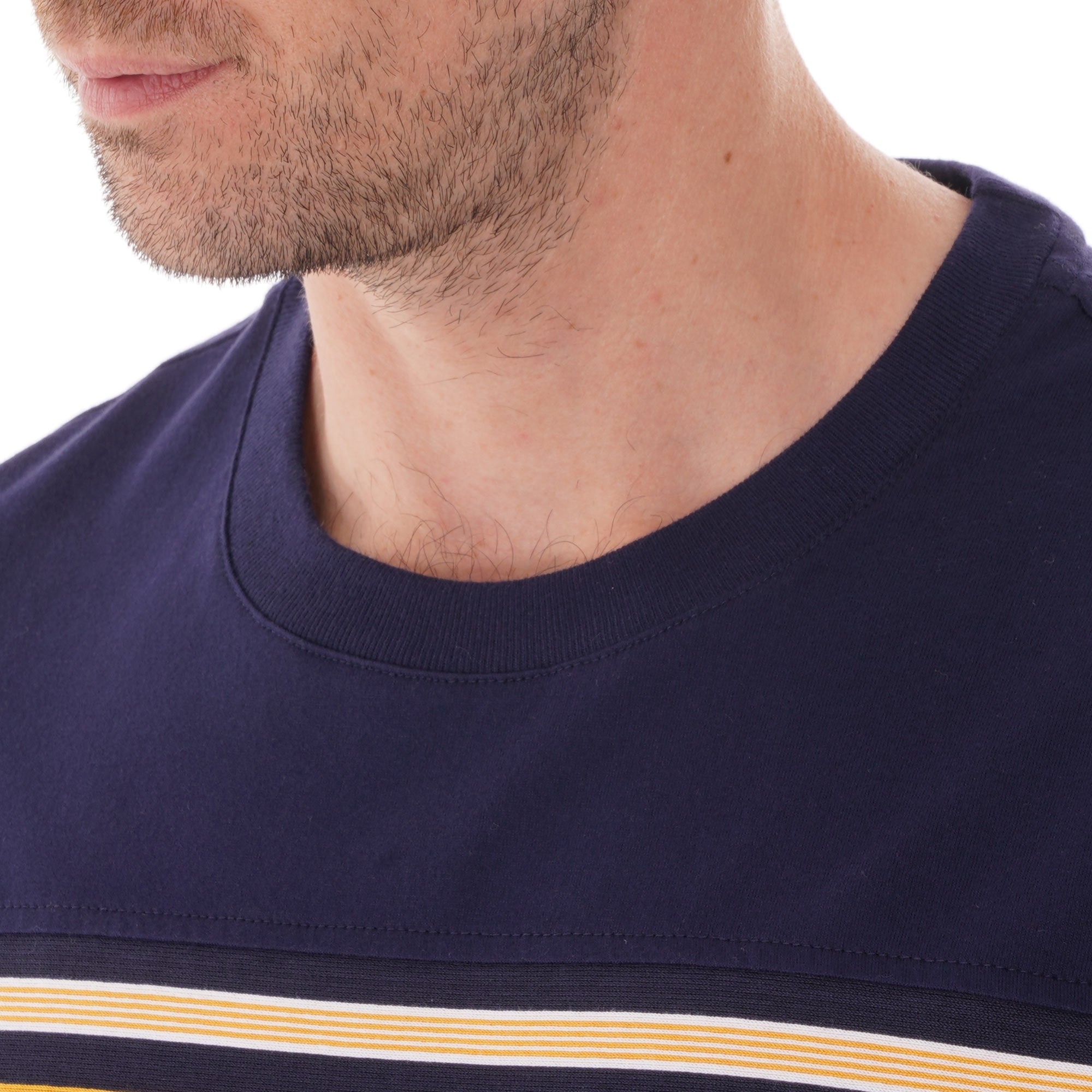 Lacoste Crew Neck Contrast Stripe T-shirt - Blue Marine