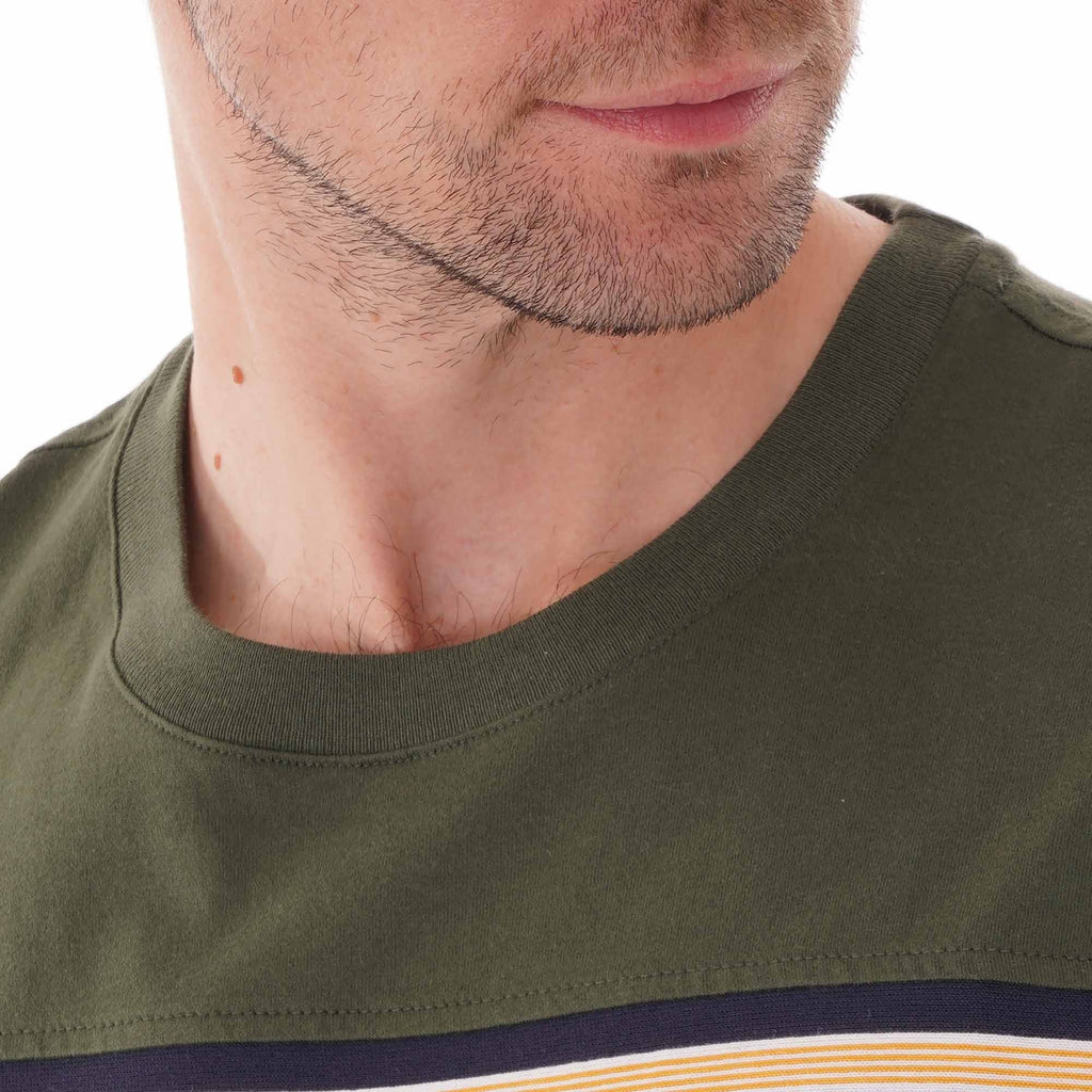 Lacoste Crew Neck Contrast Stripe T-shirt - Khaki