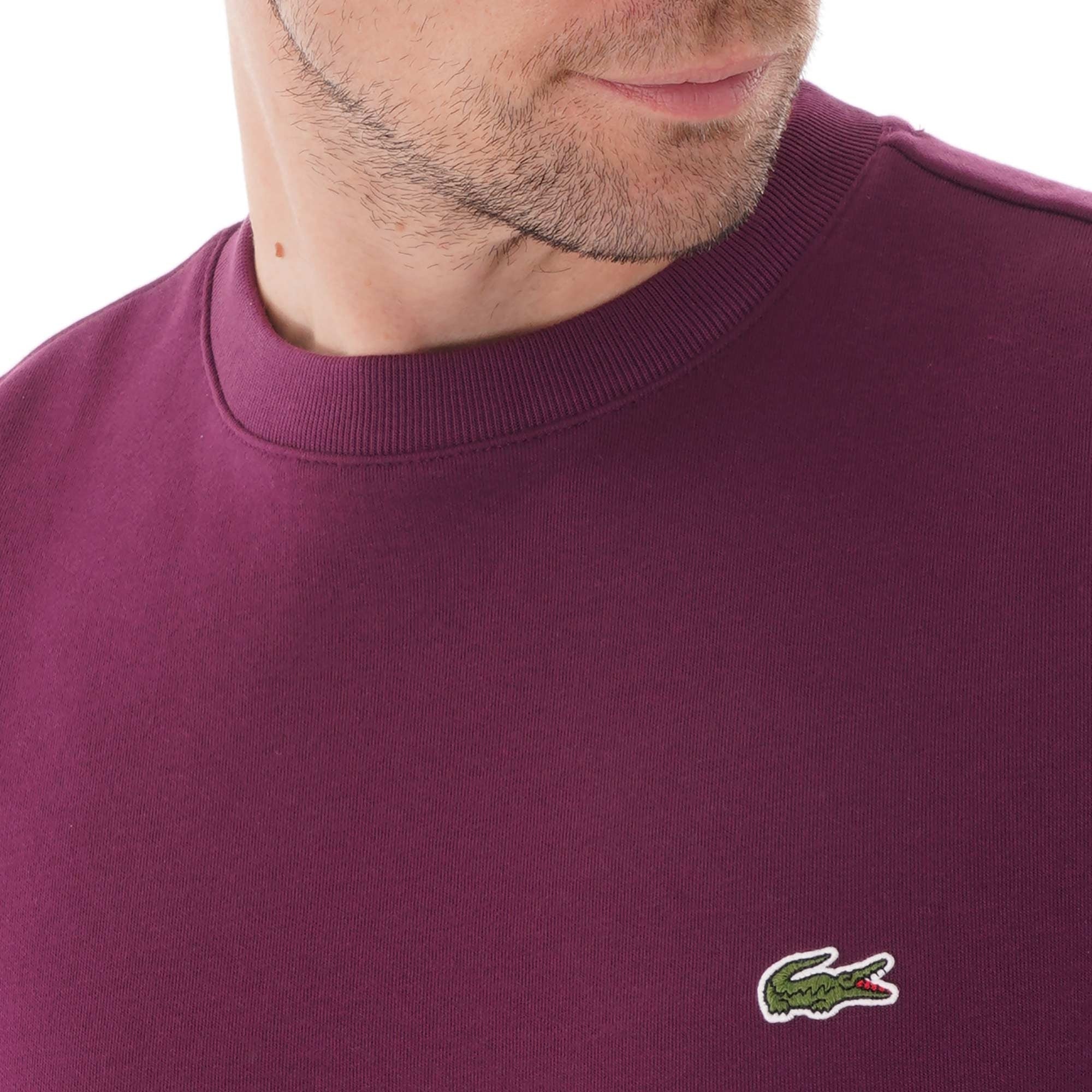 Lacoste Contrast Accents Sweatshirt - Bordeaux