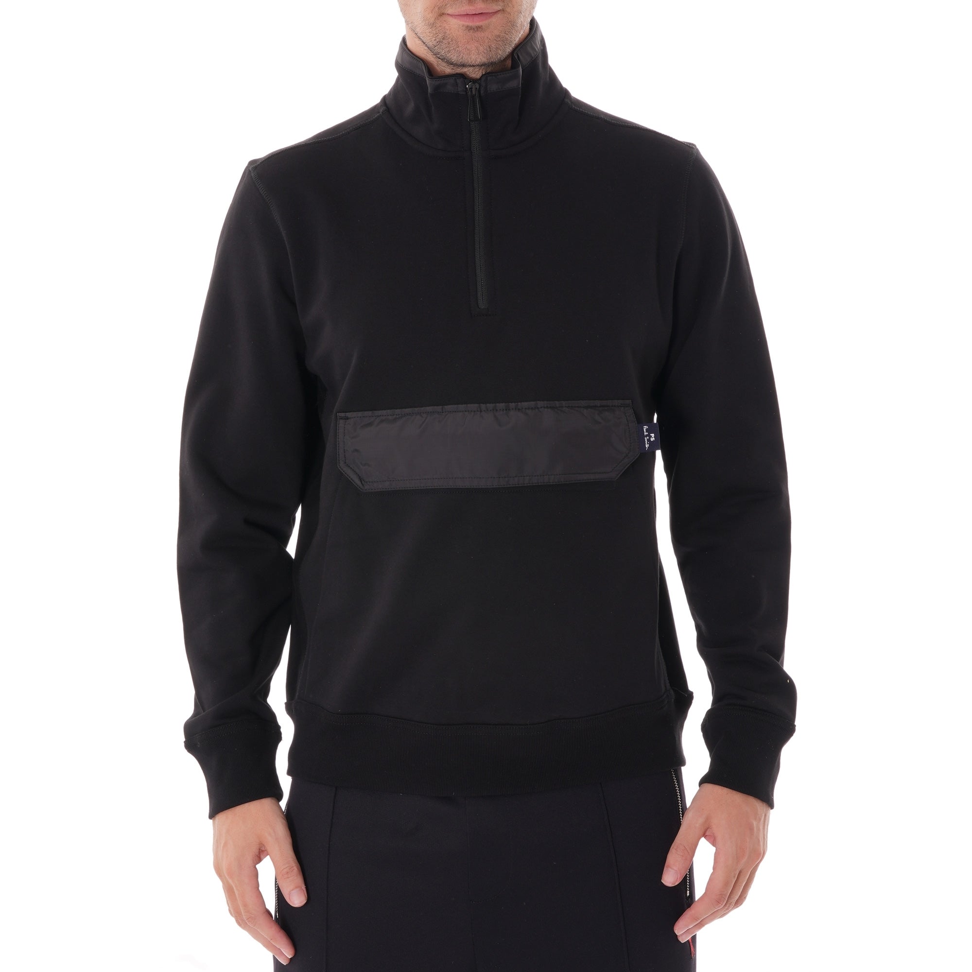 Paul Smith Half-Zip Funnel Neck Sweatshirt - Black