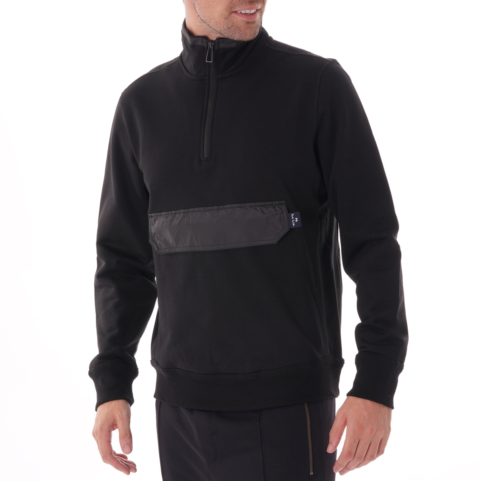 Paul Smith Half-Zip Funnel Neck Sweatshirt - Black