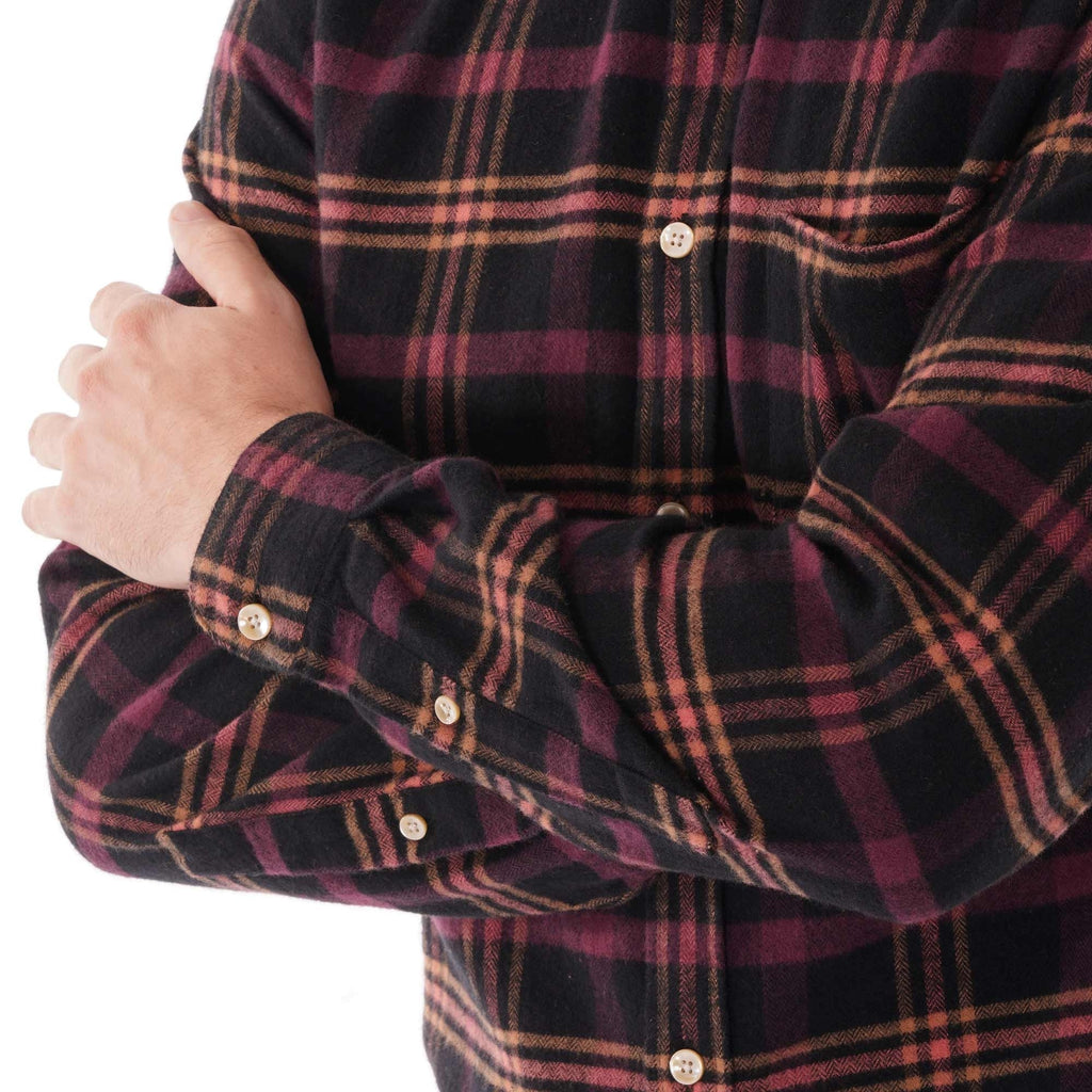 Portuguese Flannel Compact Check Shirt - Black and Purple