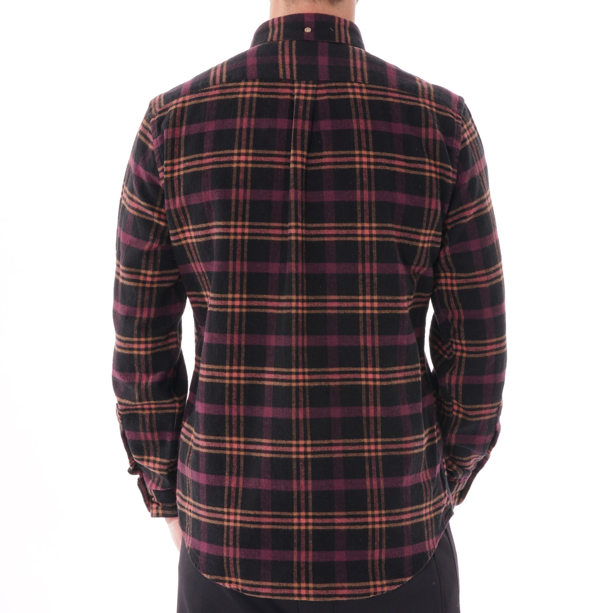 Portuguese Flannel Compact Check Shirt - Black and Purple