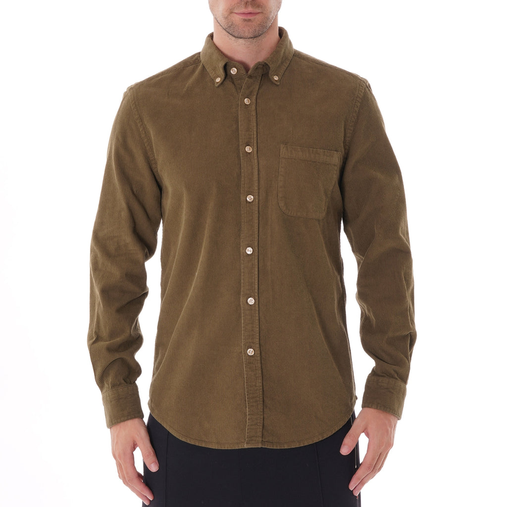 Portuguese Flannel Lobo Cord Shirt - Olive