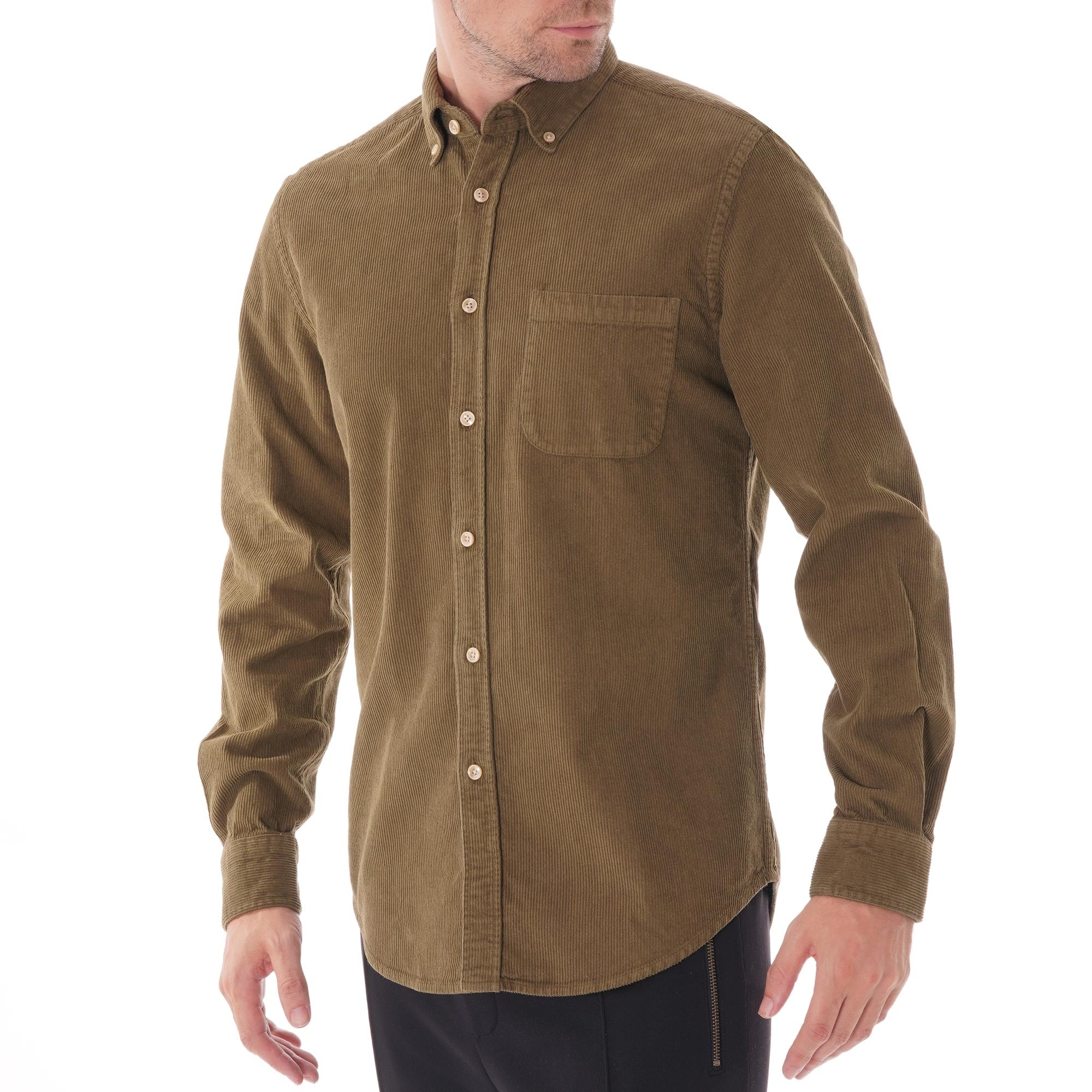 Portuguese Flannel Lobo Cord Shirt - Olive