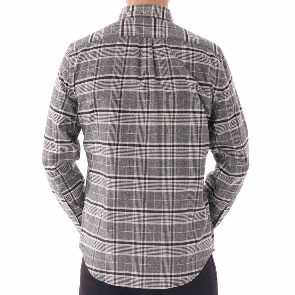 Portuguese Flannel Siberia Long Sleeve Flannel Shirt - Grey