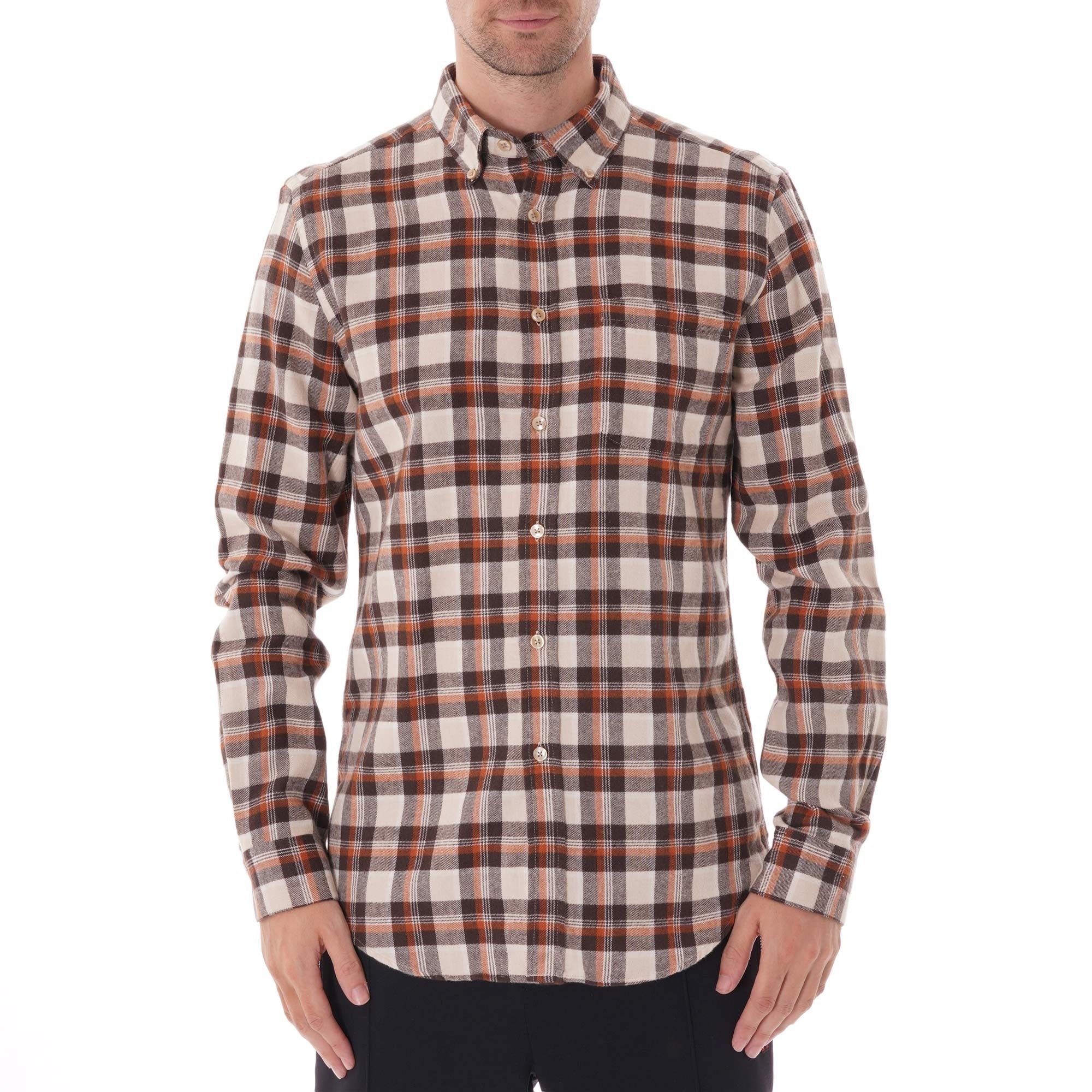 Portuguese Flannel Brownie Long Sleeve Flannel Shirt - Brown