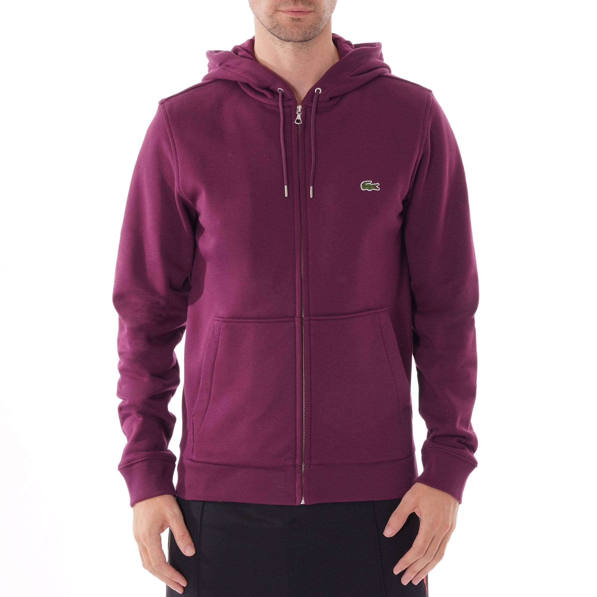 Lacoste Zip-Up Hoodie - Bordeaux