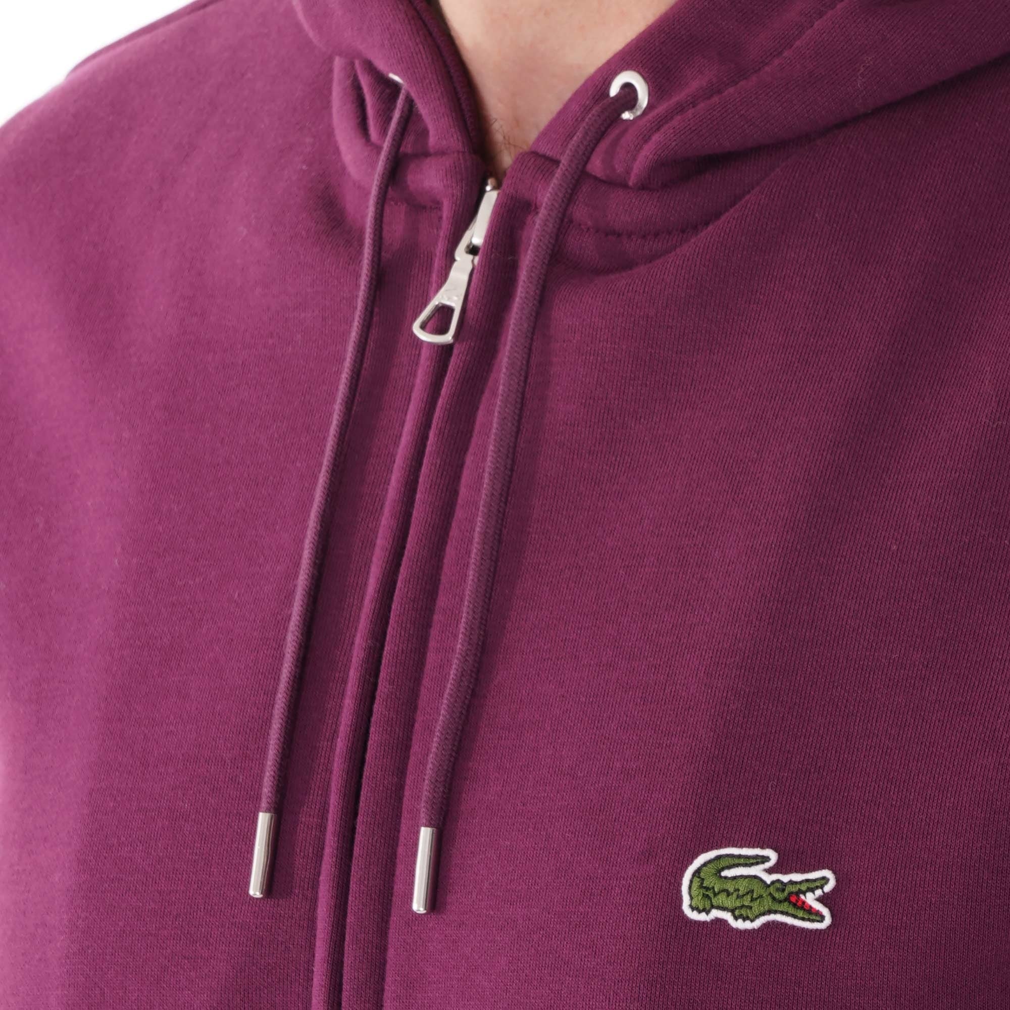 Lacoste Zip-Up Hoodie - Bordeaux