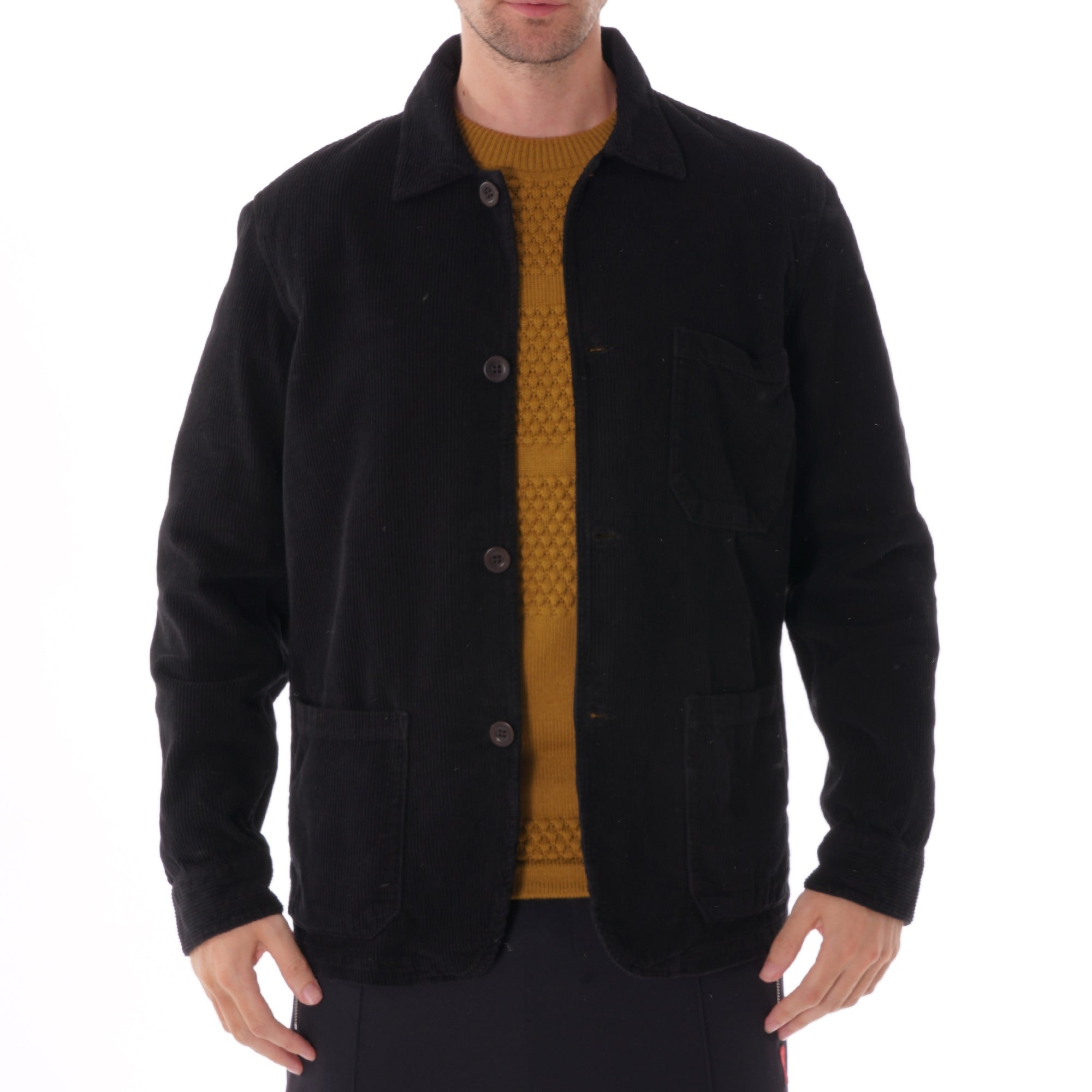 Portuguese Flannel Lambura Corduroy Jacket - Black