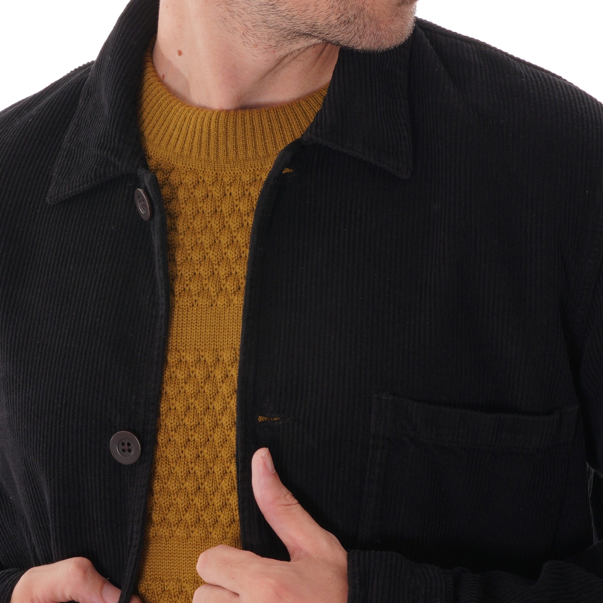 Portuguese Flannel Lambura Corduroy Jacket - Black
