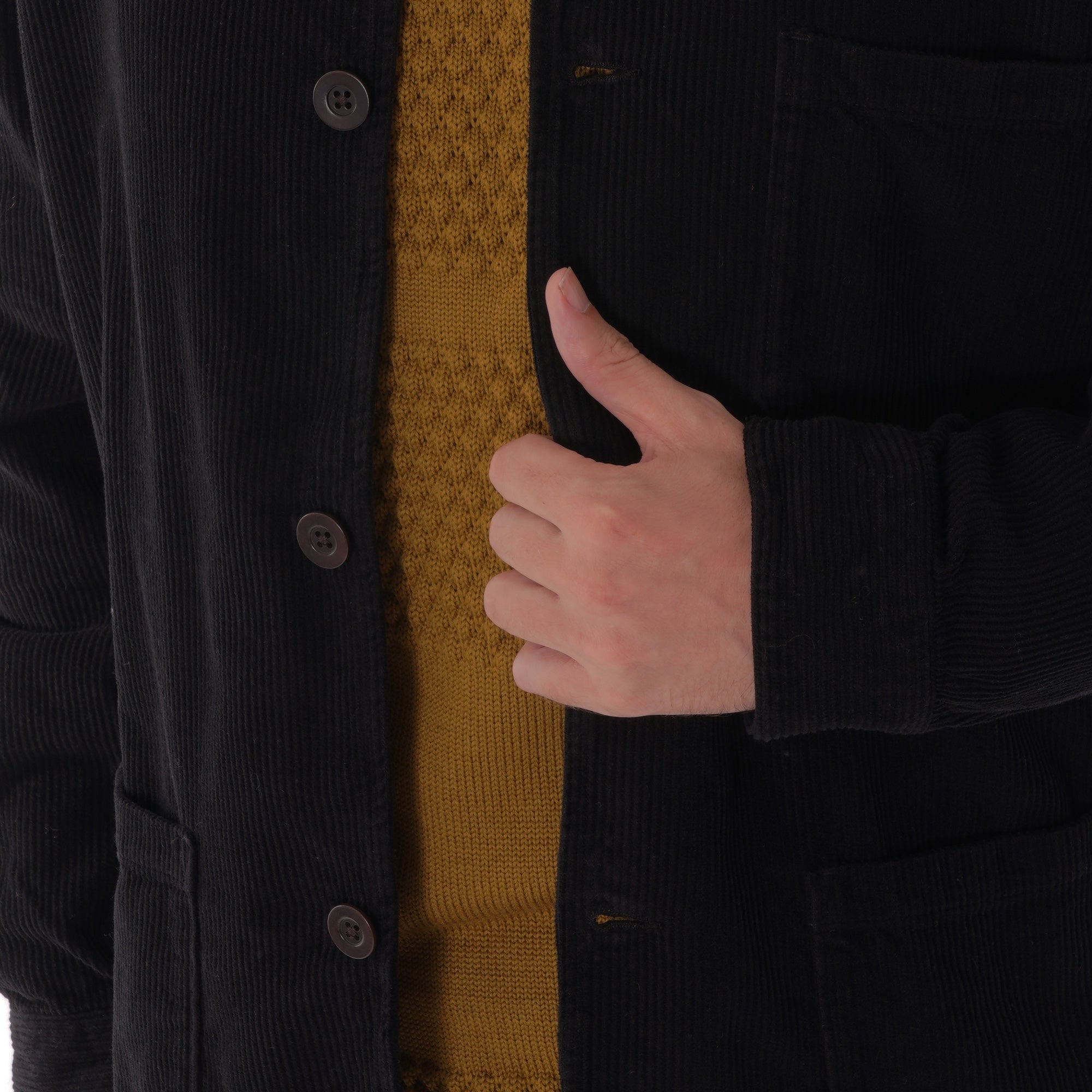 Portuguese Flannel Lambura Corduroy Jacket - Black