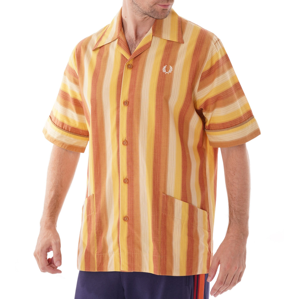 Fred Perry X Nicholas Daley Striped Shirt - Dijon Yellow