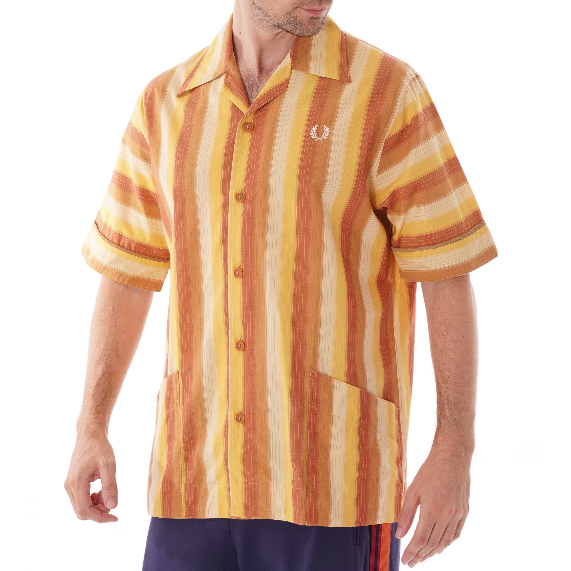 Fred Perry X Nicholas Daley Striped Shirt - Dijon Yellow