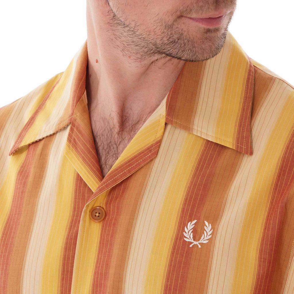 Fred Perry X Nicholas Daley Striped Shirt - Dijon Yellow