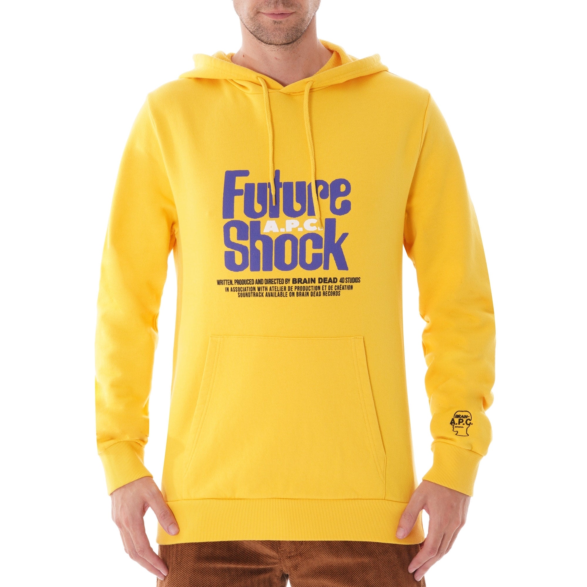 A.P.C. Brain Dead Spacy Long Sleeve Hooded Sweatshirt - Yellow