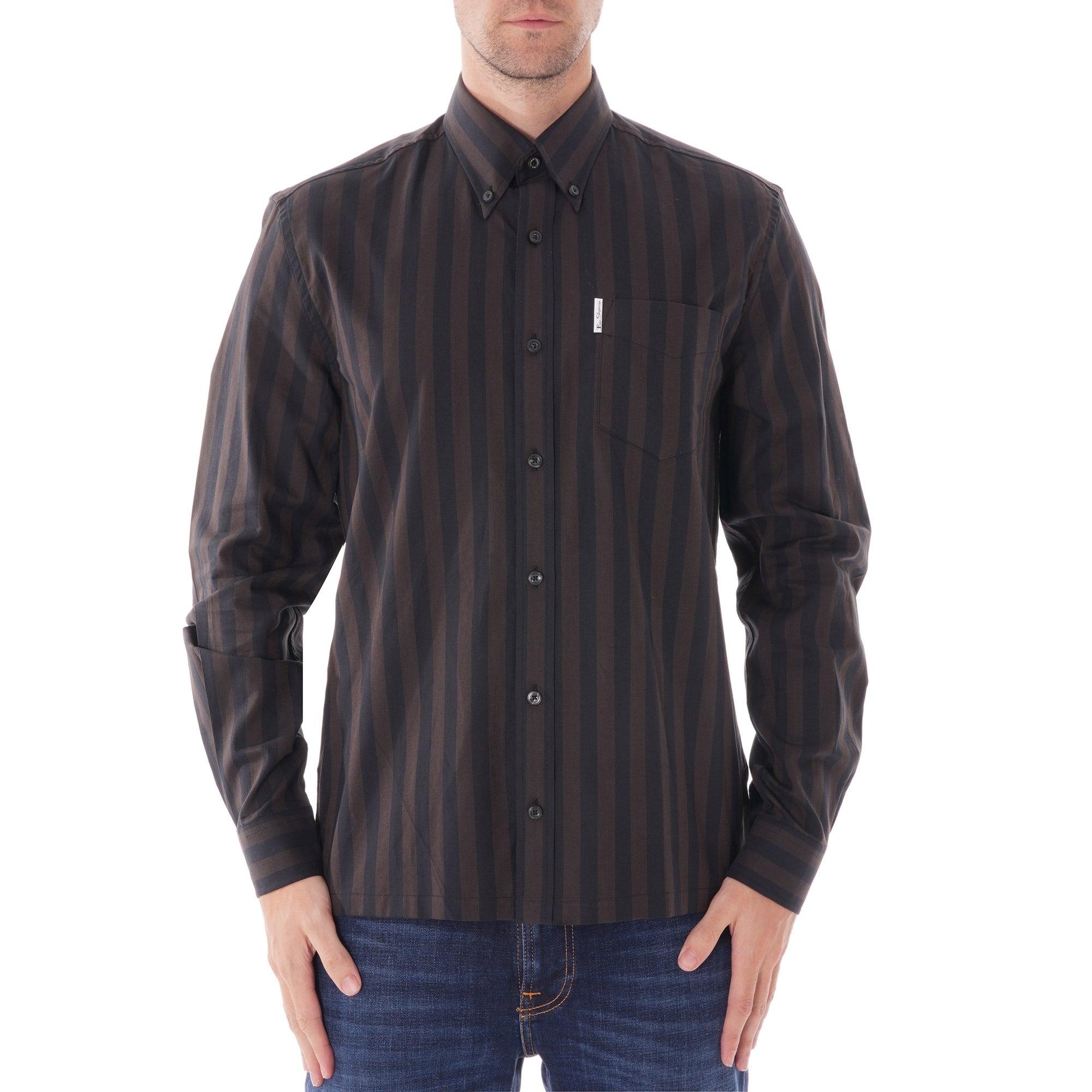 Ben Sherman Archive Oxford Vertical striped Shirt - Anthracite