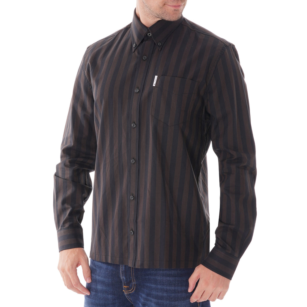 Ben Sherman Archive Oxford Vertical striped Shirt - Anthracite