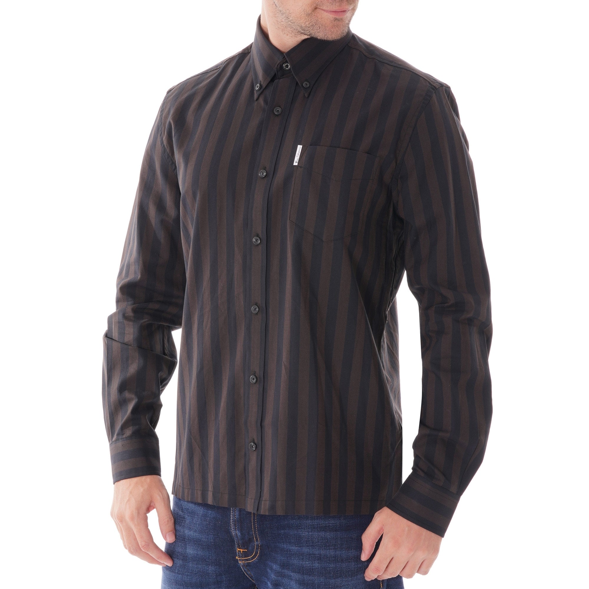 Ben Sherman Archive Oxford Vertical striped Shirt - Anthracite