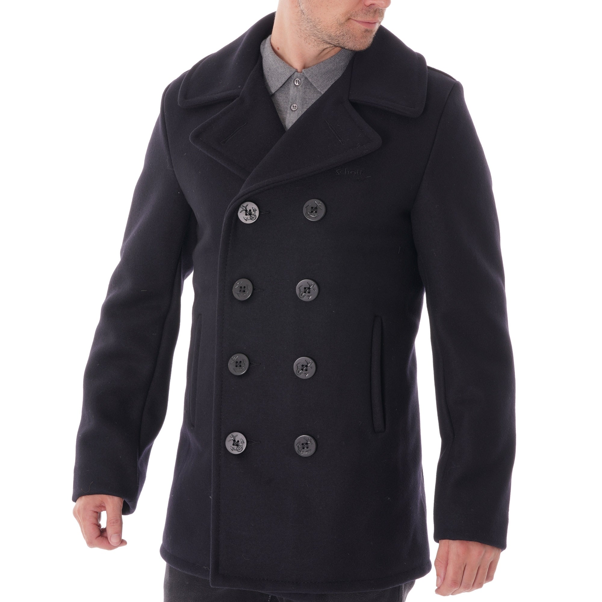 激安 購入 オンライン SCHOTT U.S. 740N PEAJACKET 42 ネイビー 【公式
