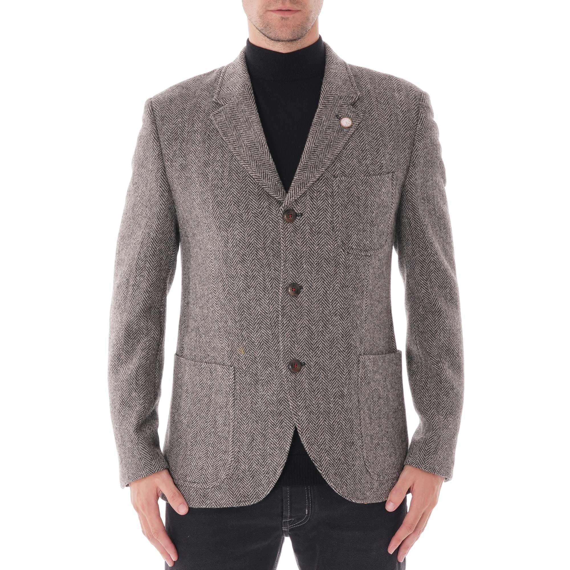 Gibson London Herringbone Jacket - Charcoal
