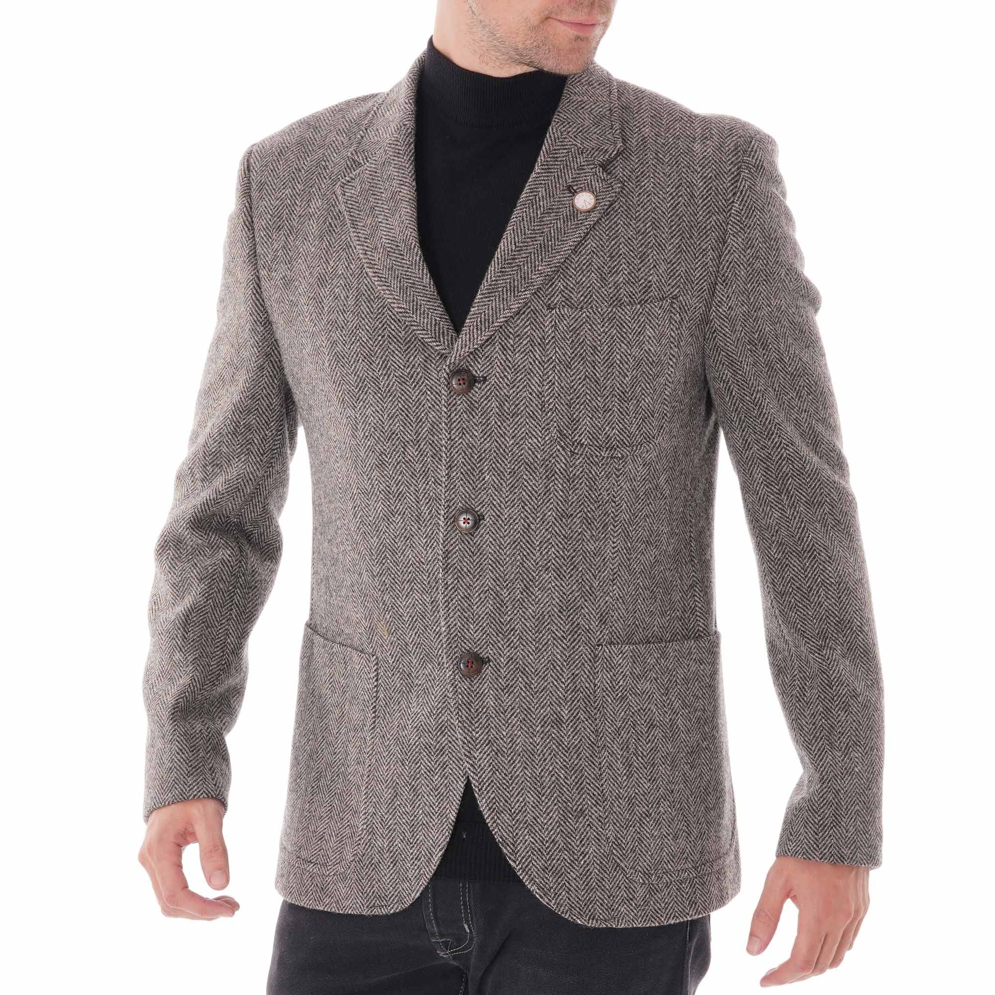 Gibson London Herringbone Jacket - Charcoal