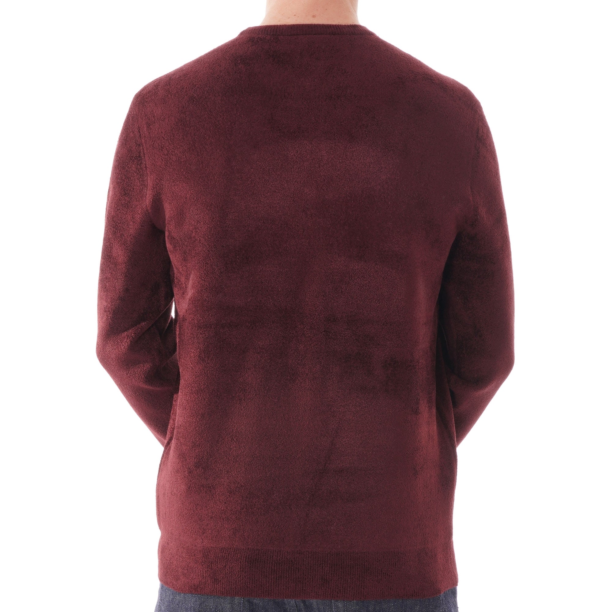 Emporio Armani Chenille Sweater Maxi Logo - Rosso