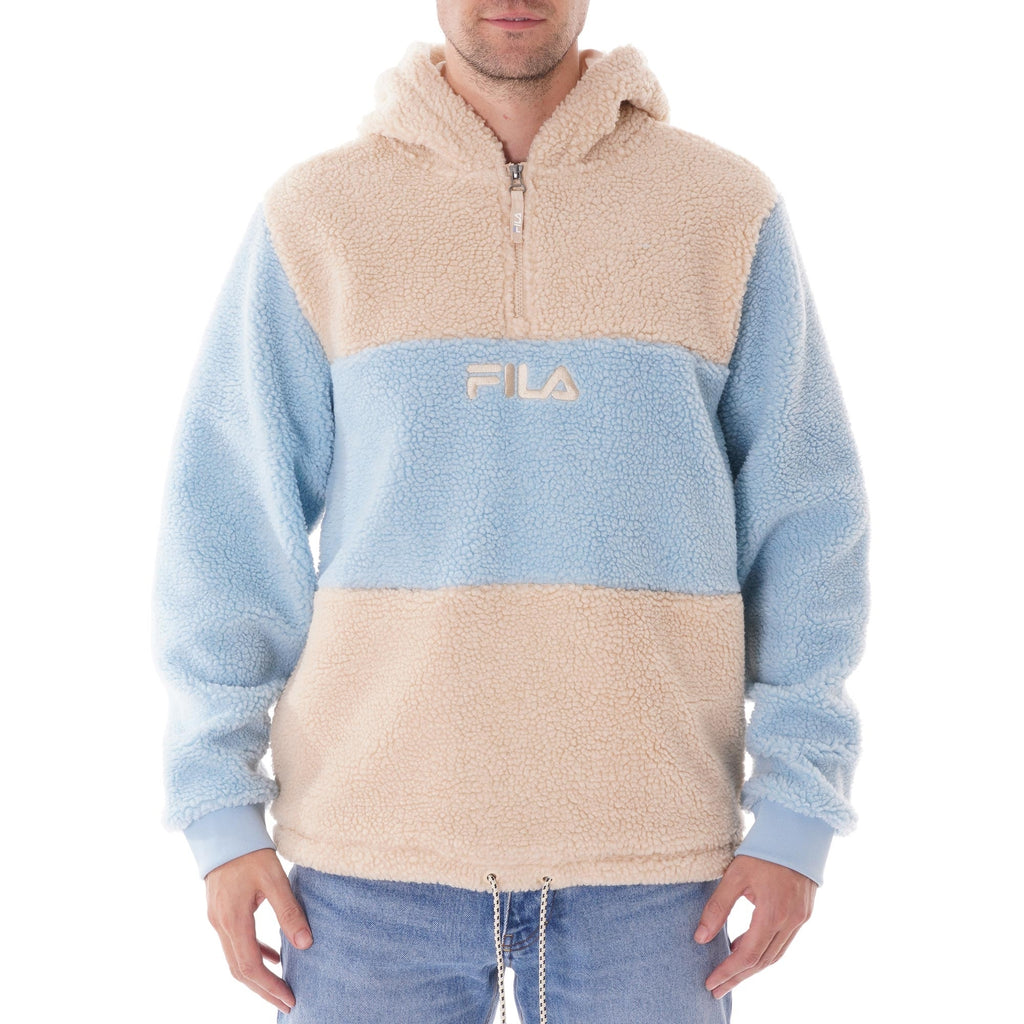Fila Vintage Bruno 1/2 Zip Sherpa Hoodie  - Bleached Sand