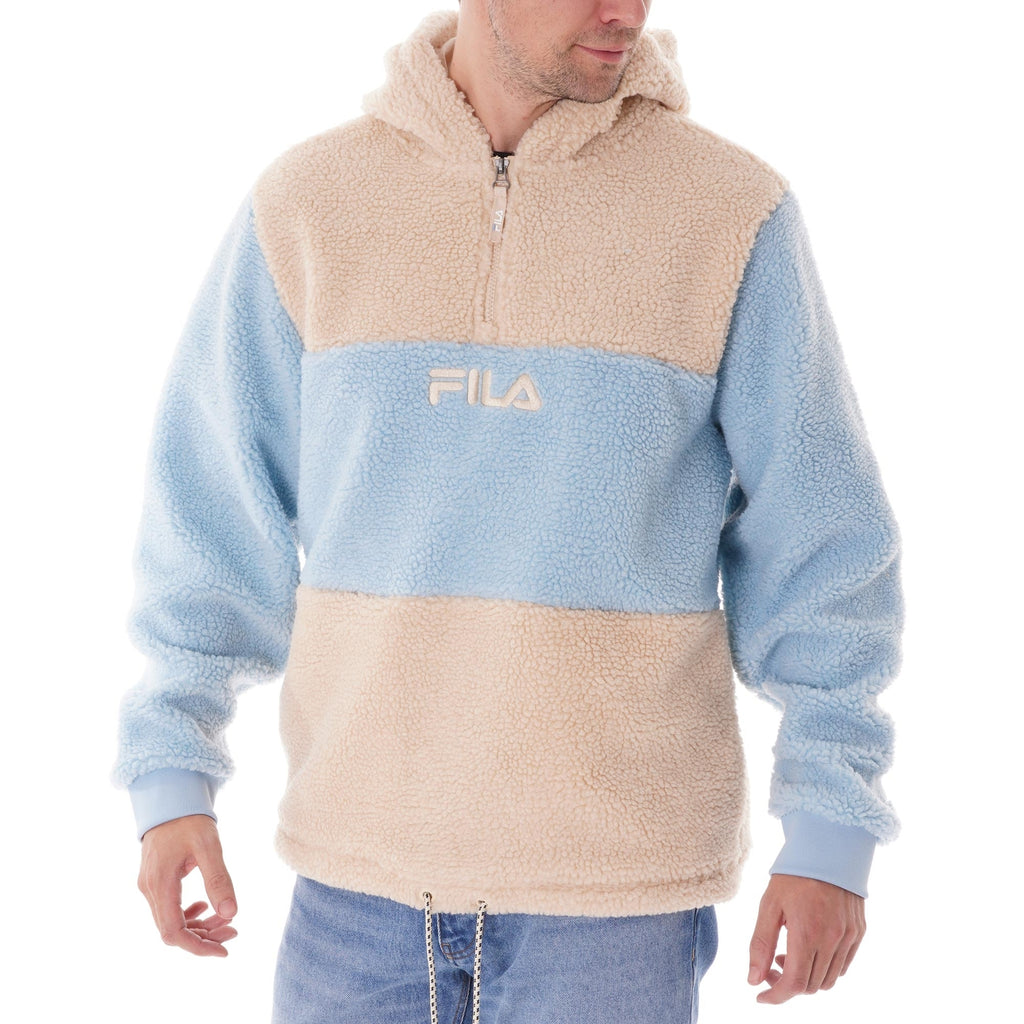Fila Vintage Bruno 1/2 Zip Sherpa Hoodie  - Bleached Sand