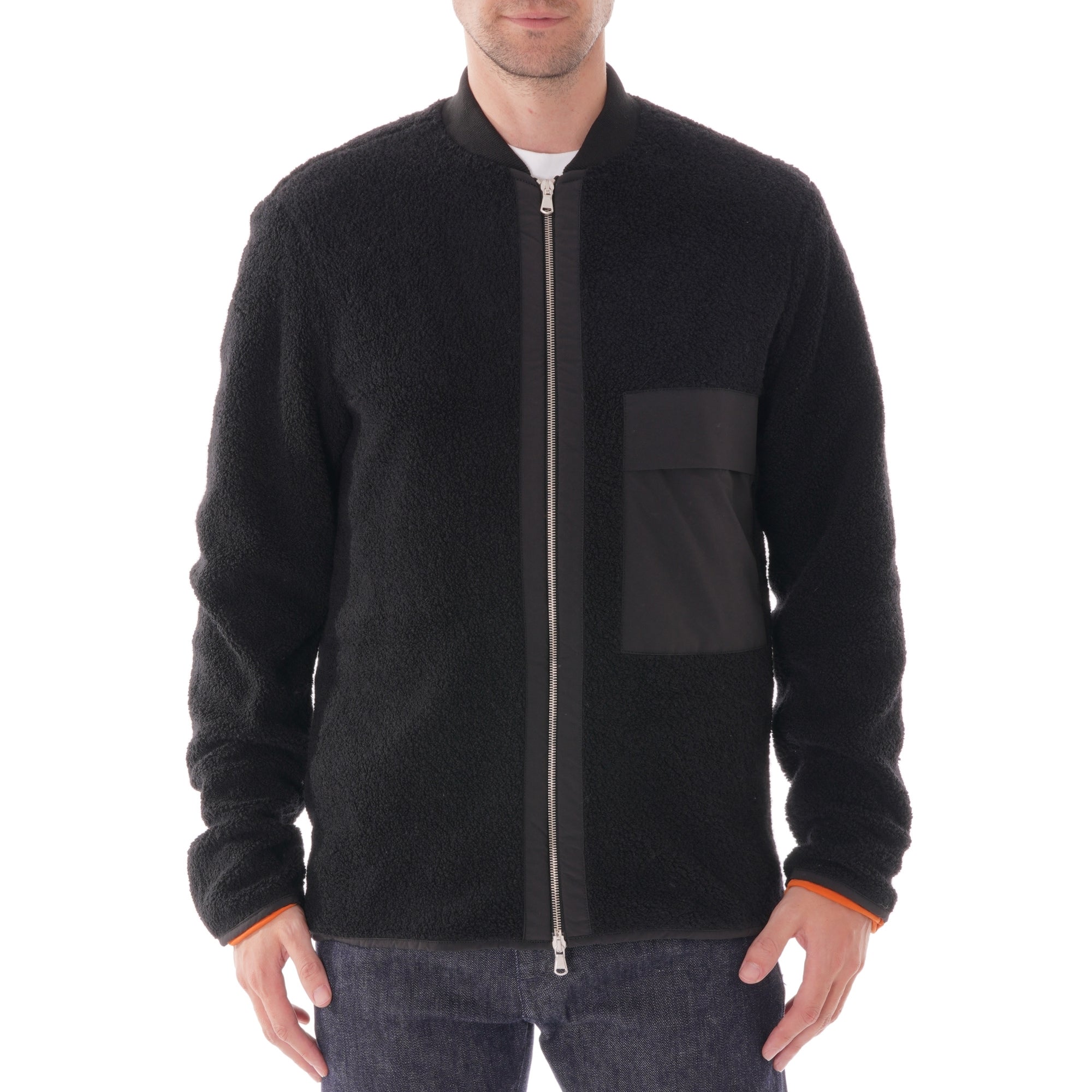 Wax London Fjallen Bomber Jacket Teddy - Black