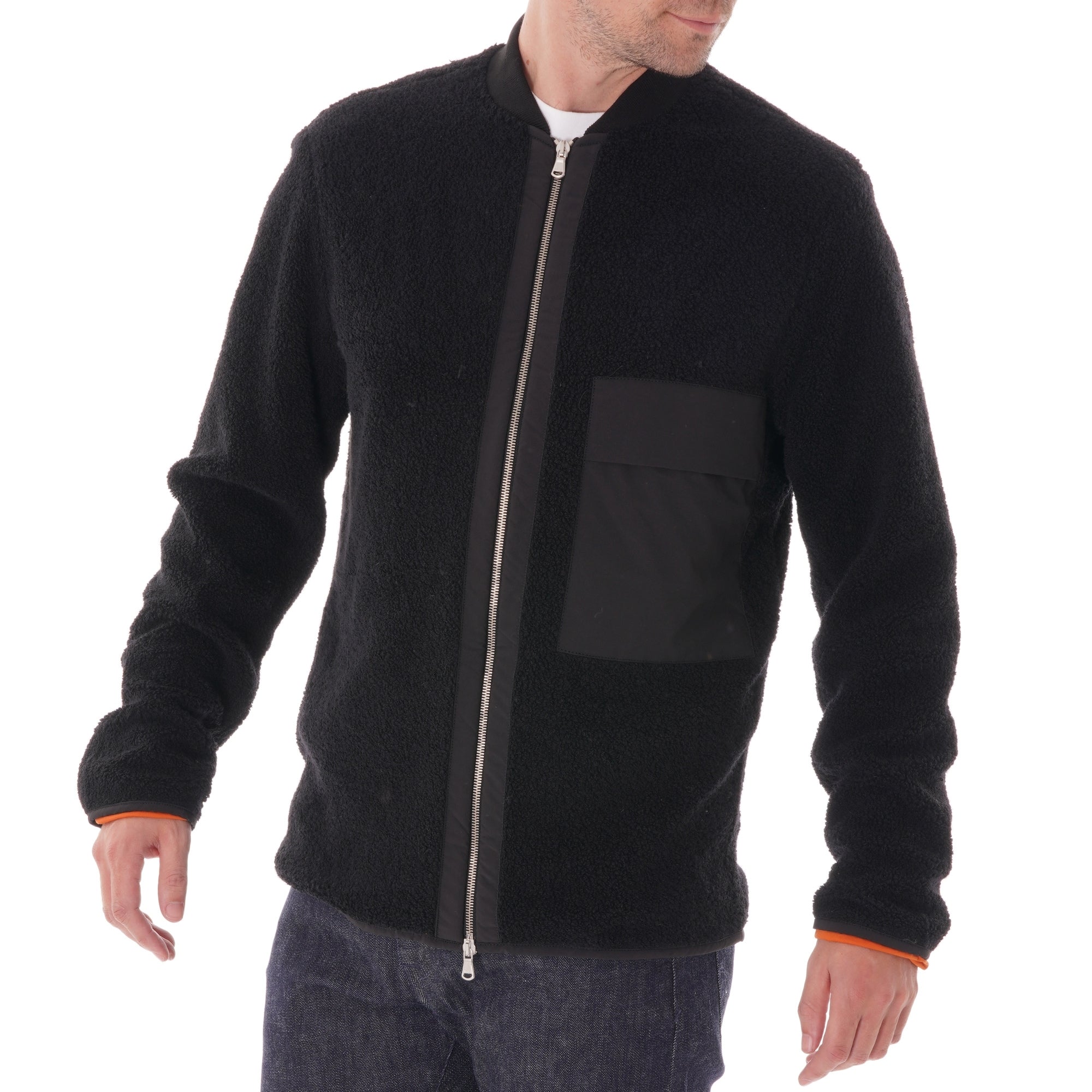 Wax London Fjallen Bomber Jacket Teddy - Black