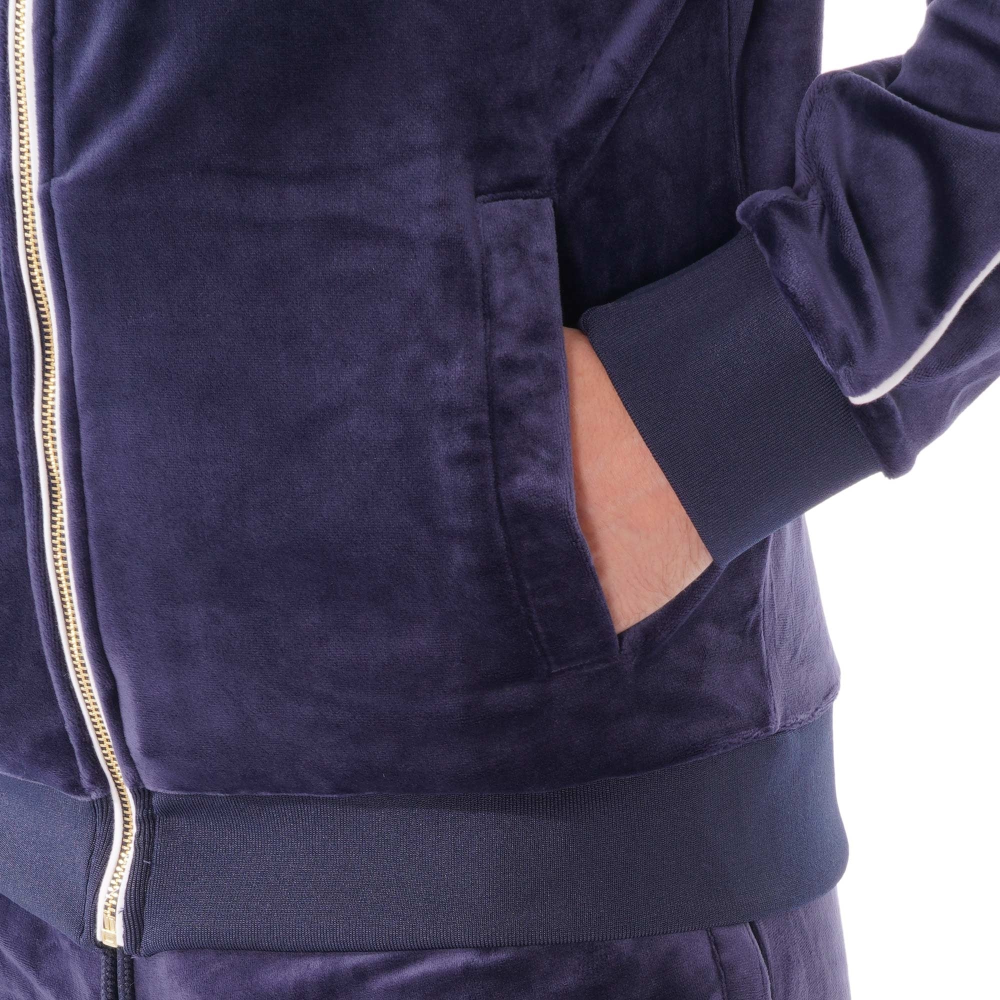 Fila Vintage Velour Lineker Track Top - Peacoat & White