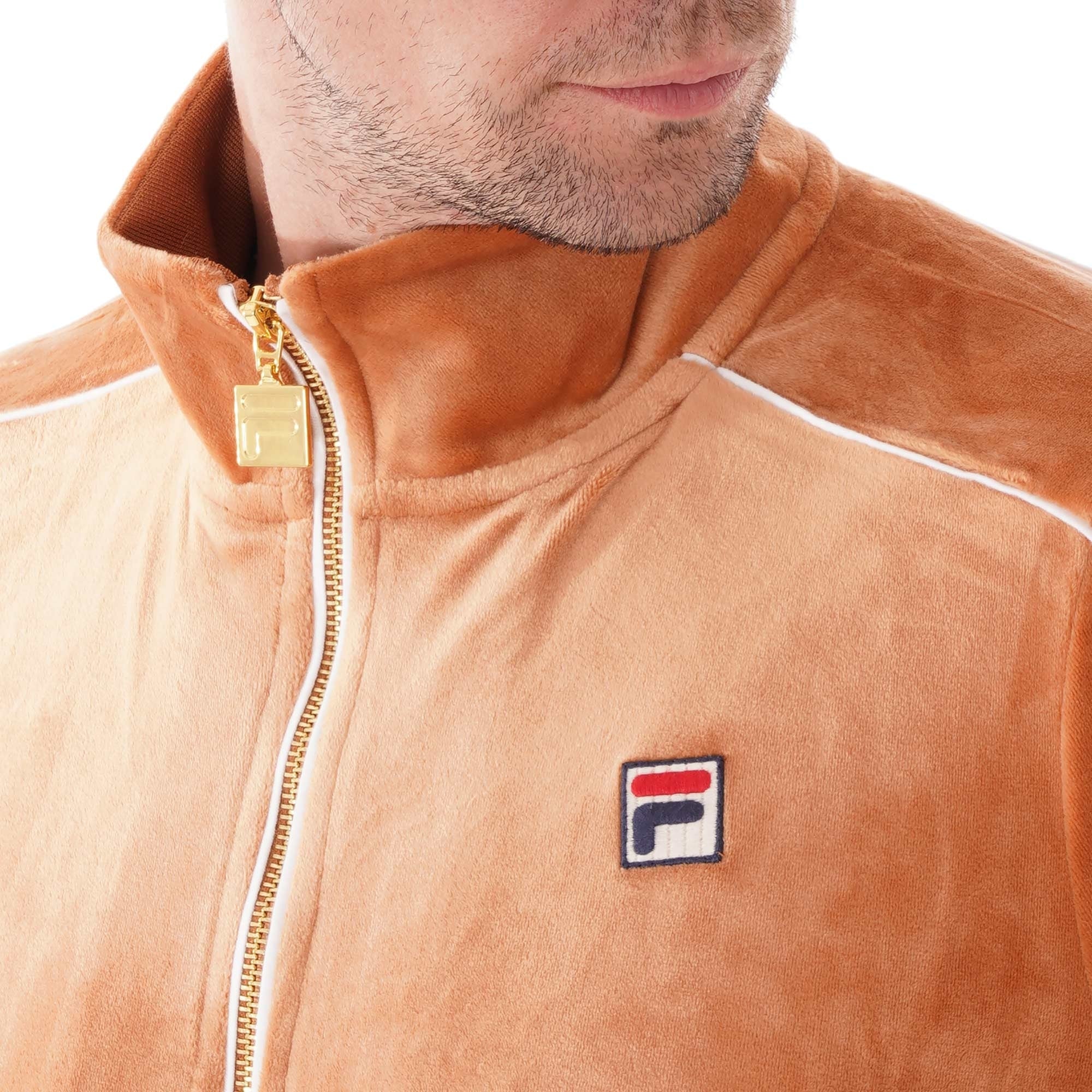 Fila Vintage Velour Lineker Track Top  - Bran