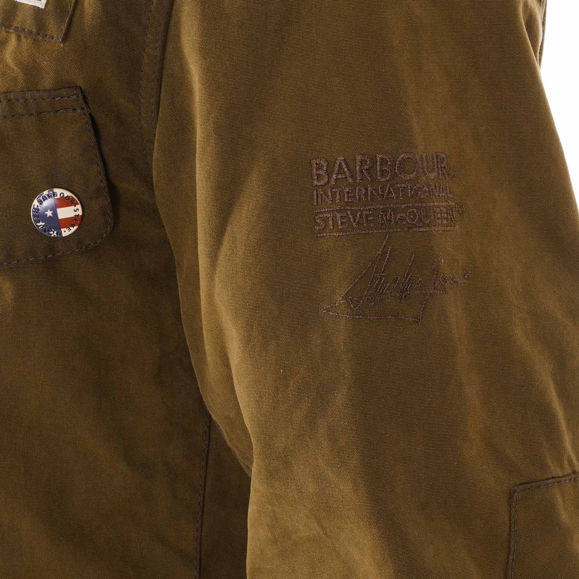 Barbour International Lester Washed Cotton Waxed Jacket - Olive