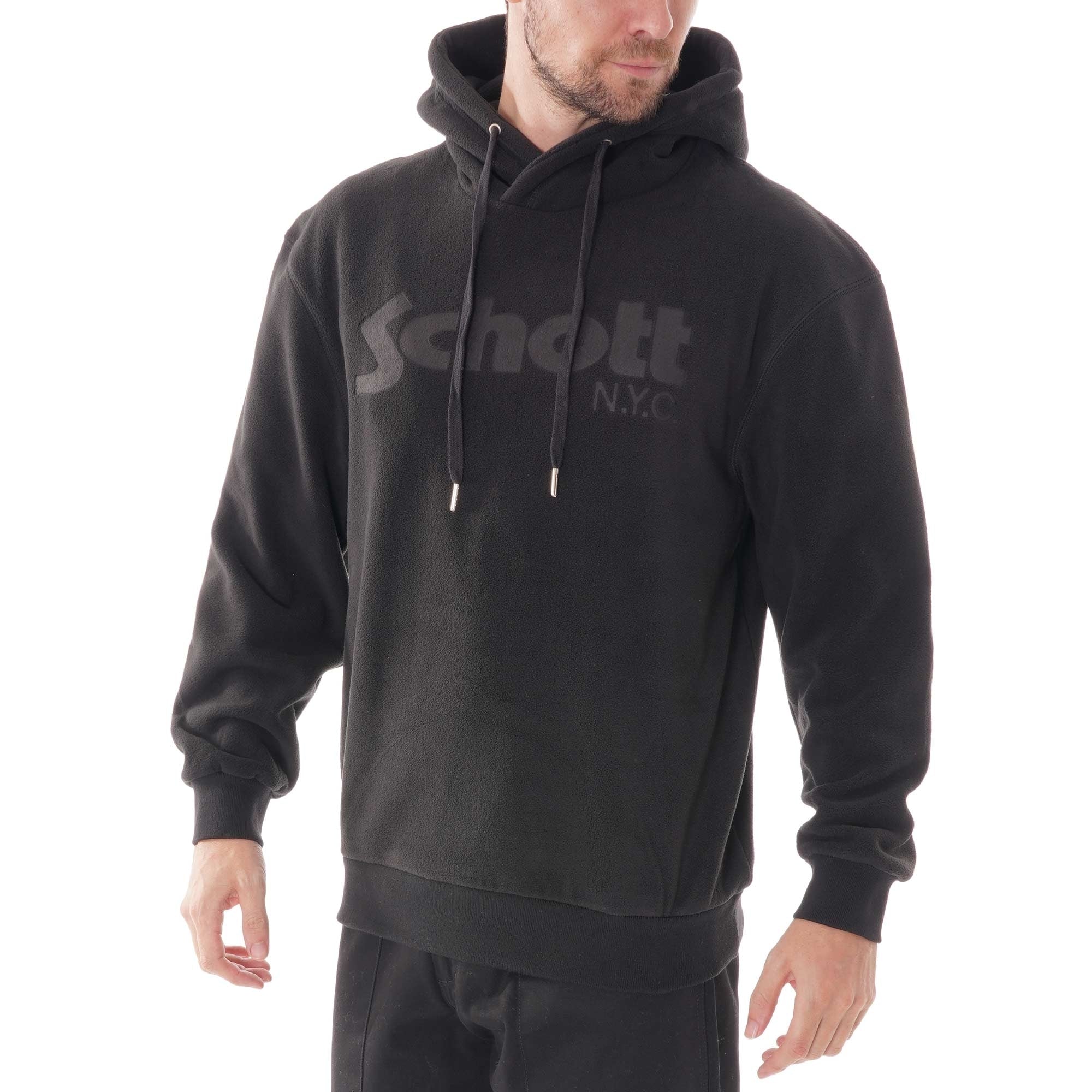 Schott NYC Hooded Sweatshirt - Black