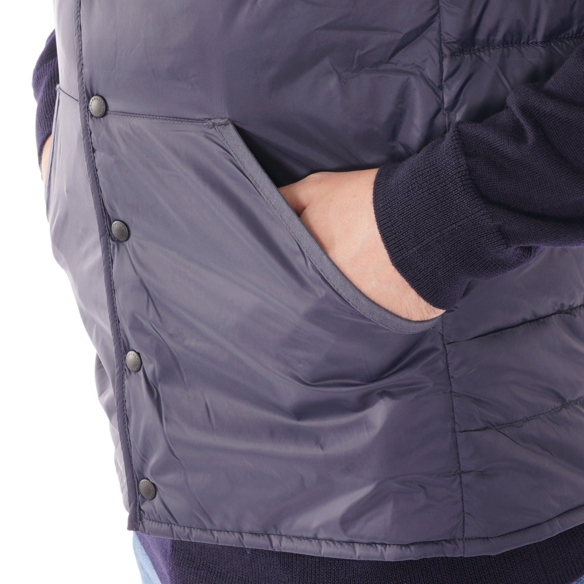 Barbour Collarless Baffle Gilet - Navy