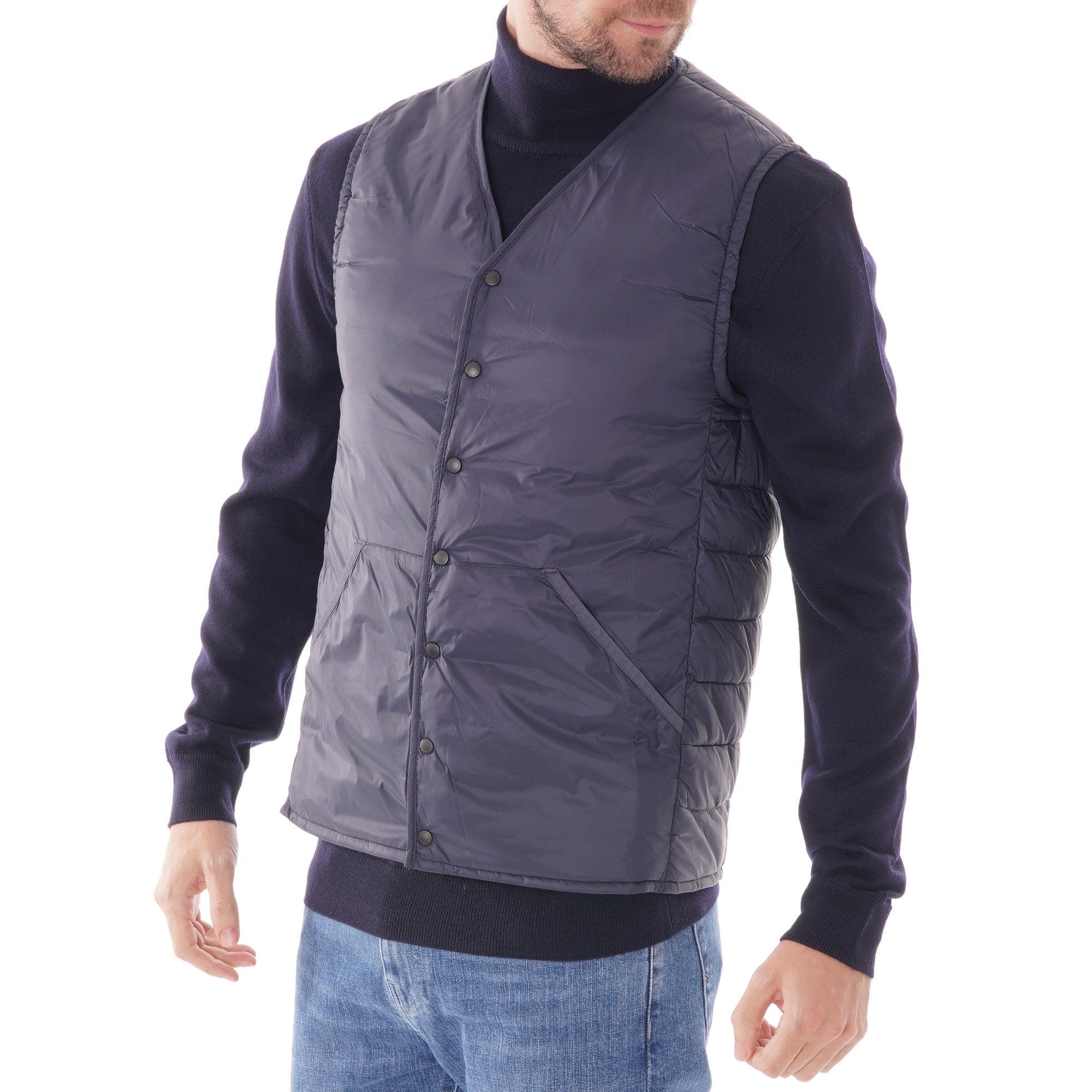 Barbour Collarless Baffle Gilet - Navy