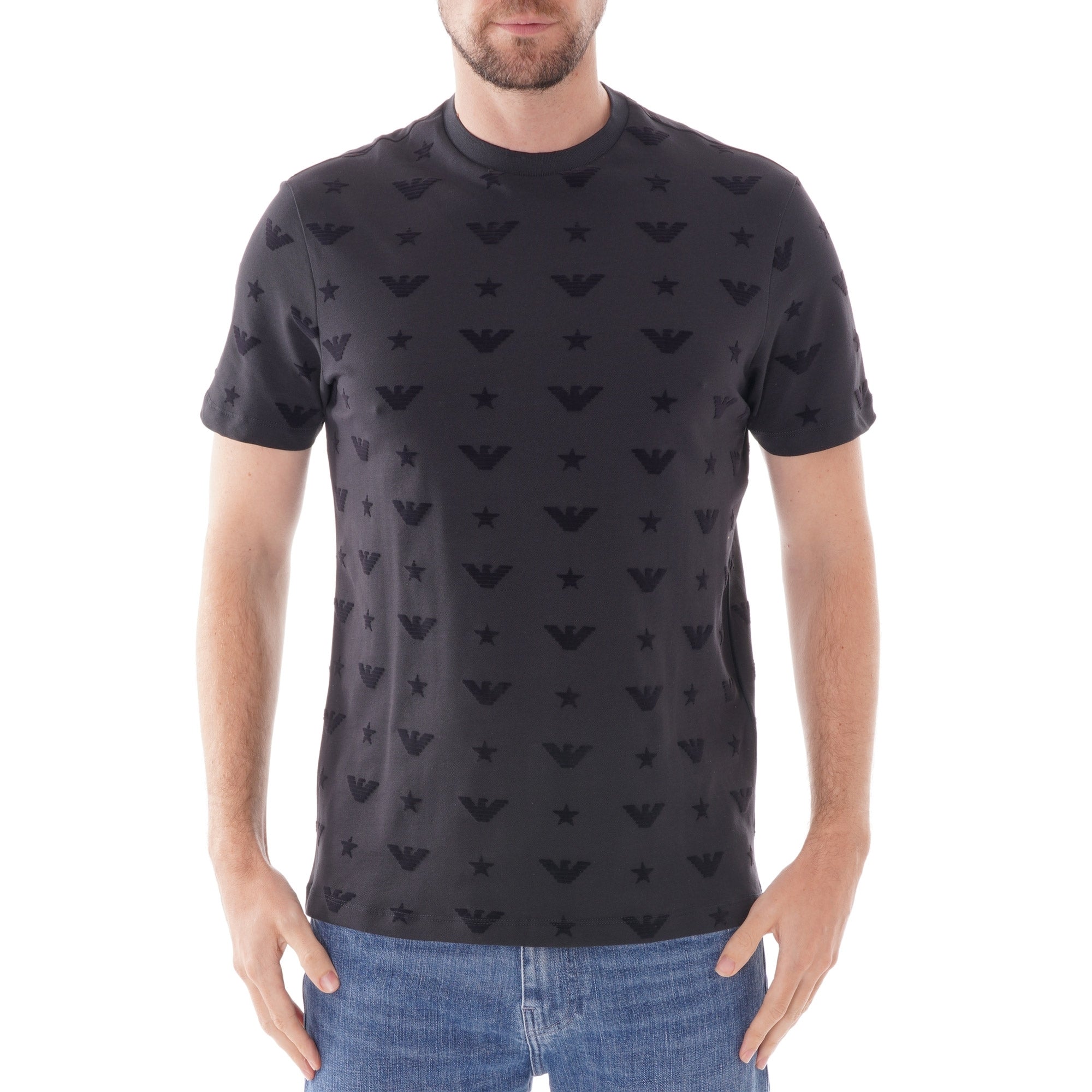 Emporio Armani All Over Eagle Print T-shirt - Blu