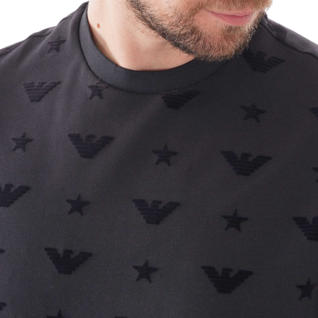Emporio Armani All Over Eagle Print T-shirt - Blu