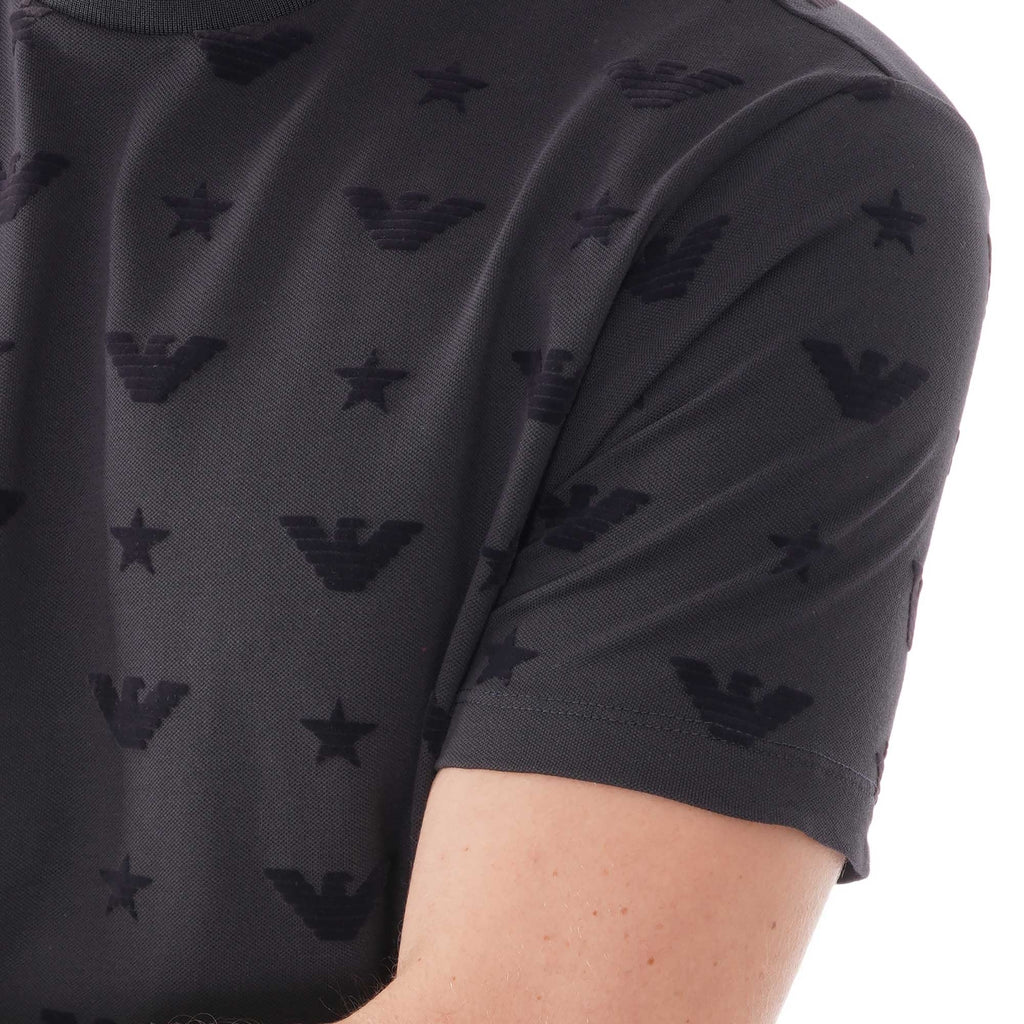 Emporio Armani All Over Eagle Print T-shirt - Blu