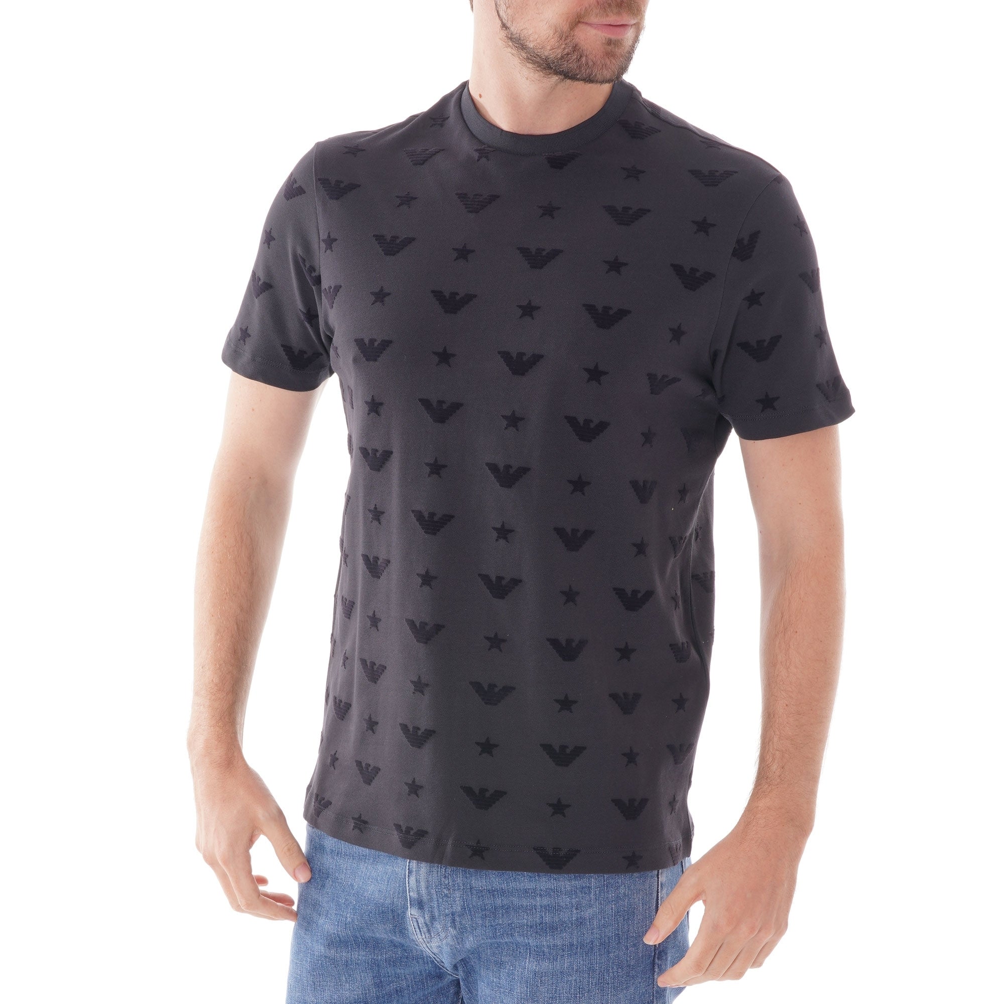 Emporio Armani All Over Eagle Print T-shirt - Blu