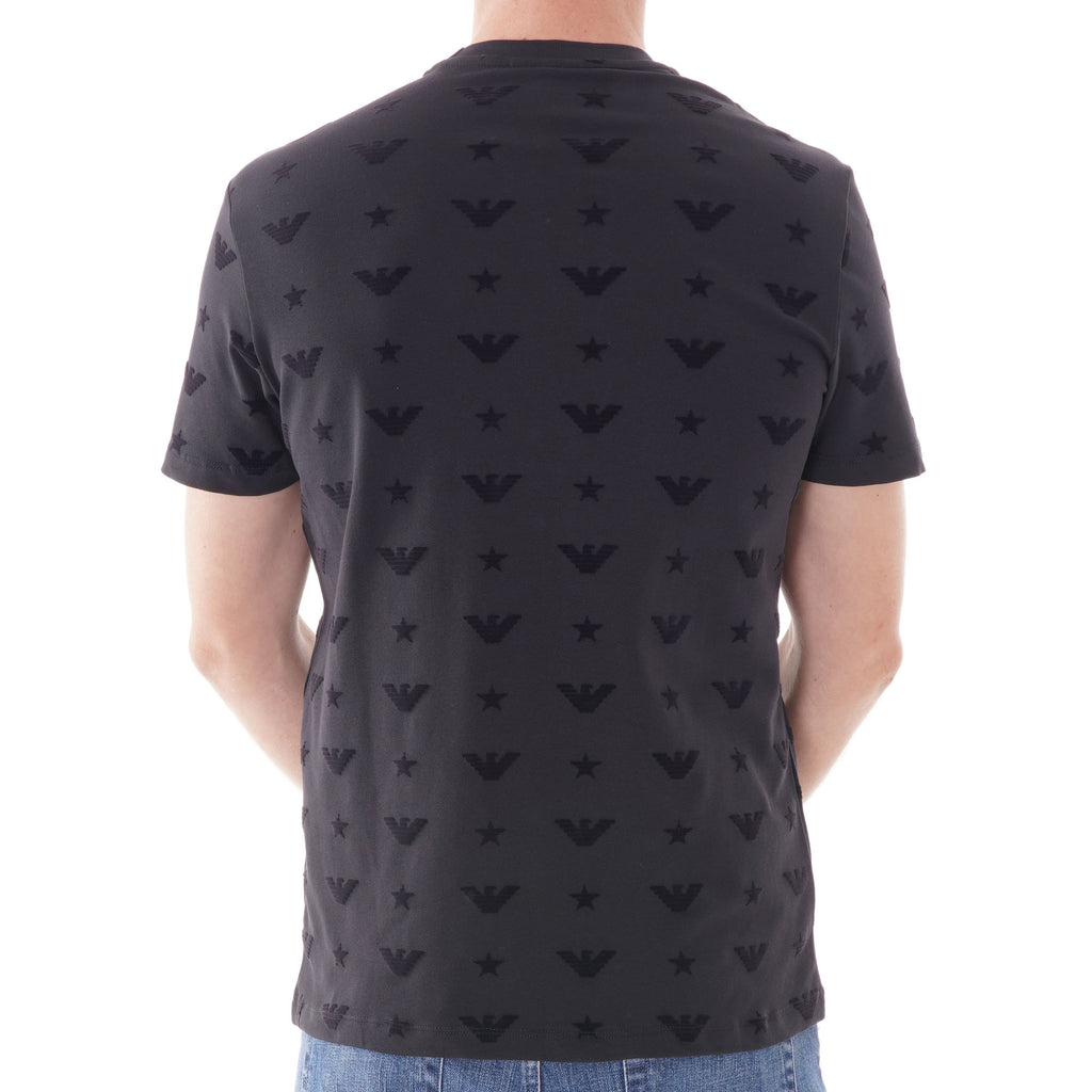 Emporio Armani All Over Eagle Print T-shirt - Blu