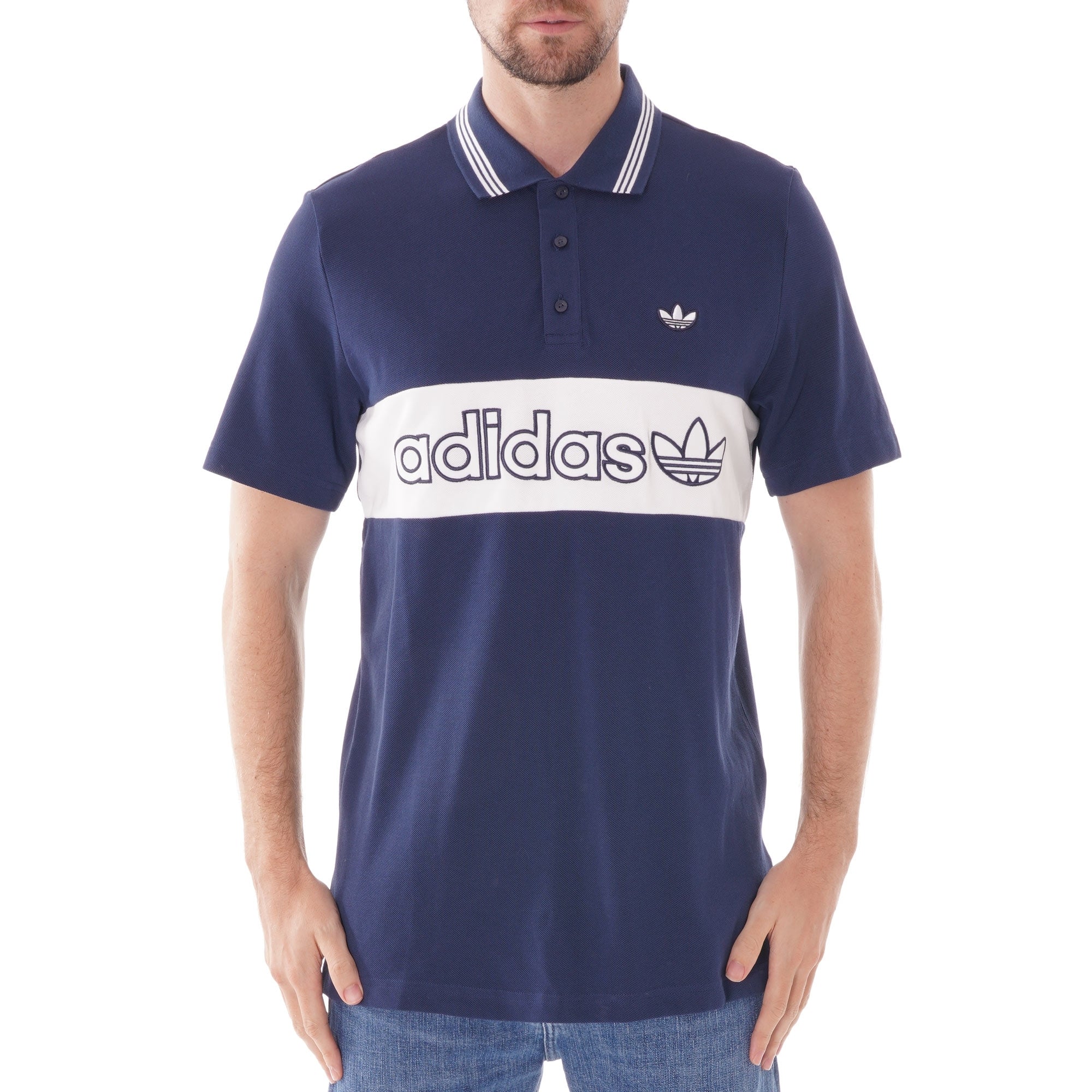 Adidas Originals Colour Block Stripe Tee - Navy