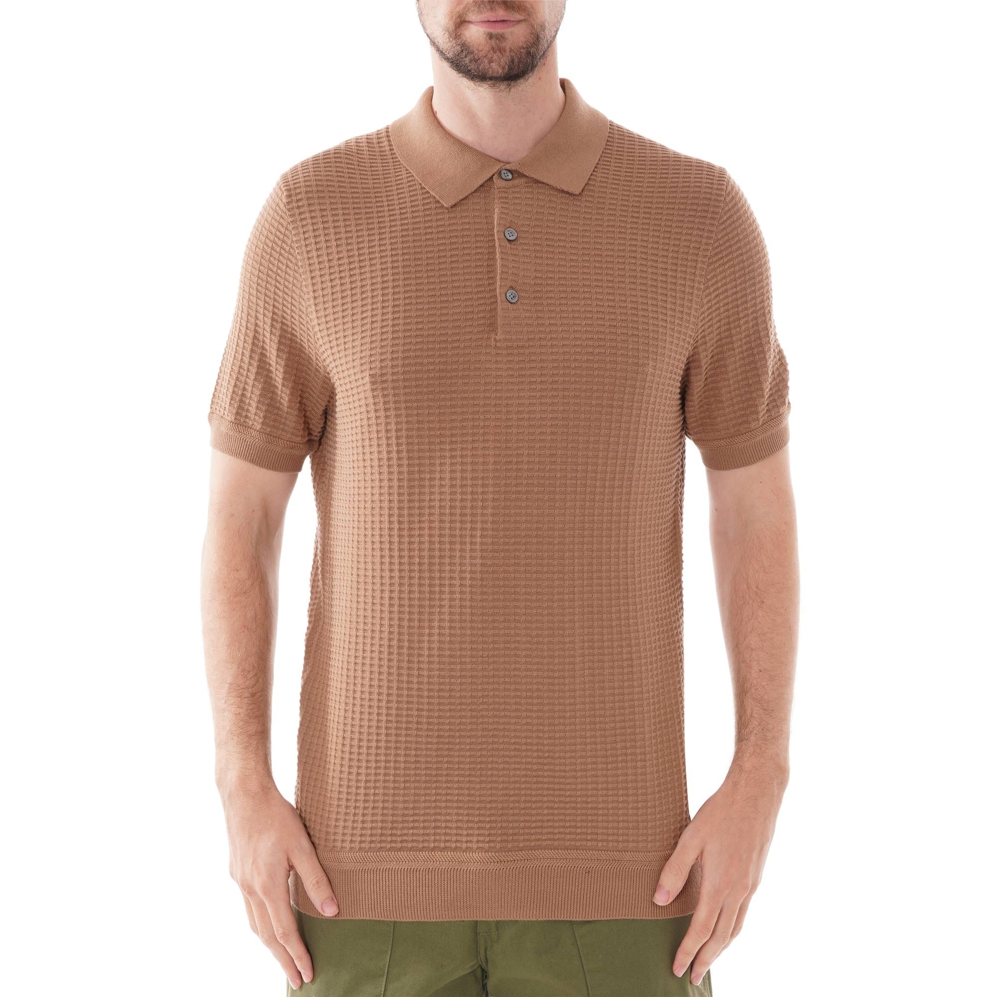 Ben Sherman Tonal Texture Polo - Camel