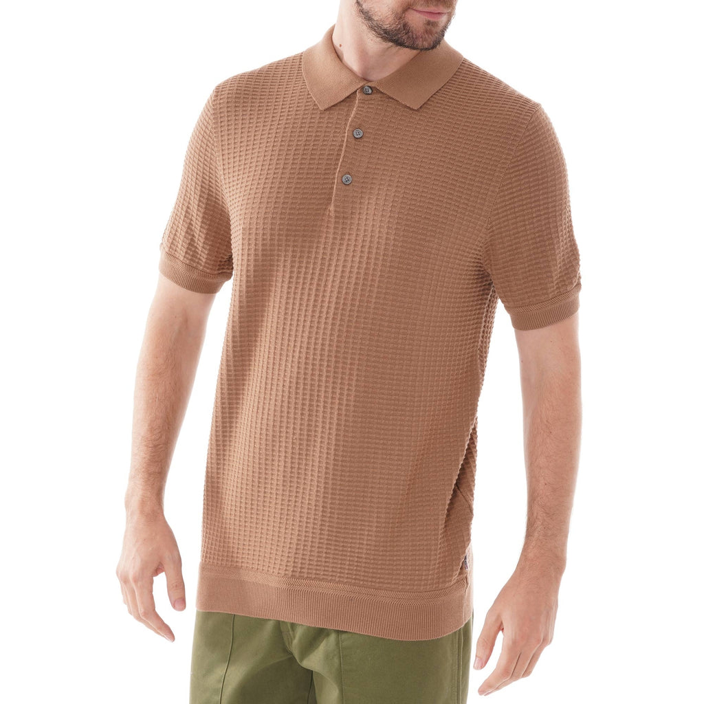 Ben Sherman Tonal Texture Polo - Camel