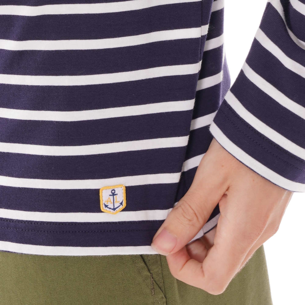 Armor Lux Long Sleeve Stripe T-shirt - Navy and White