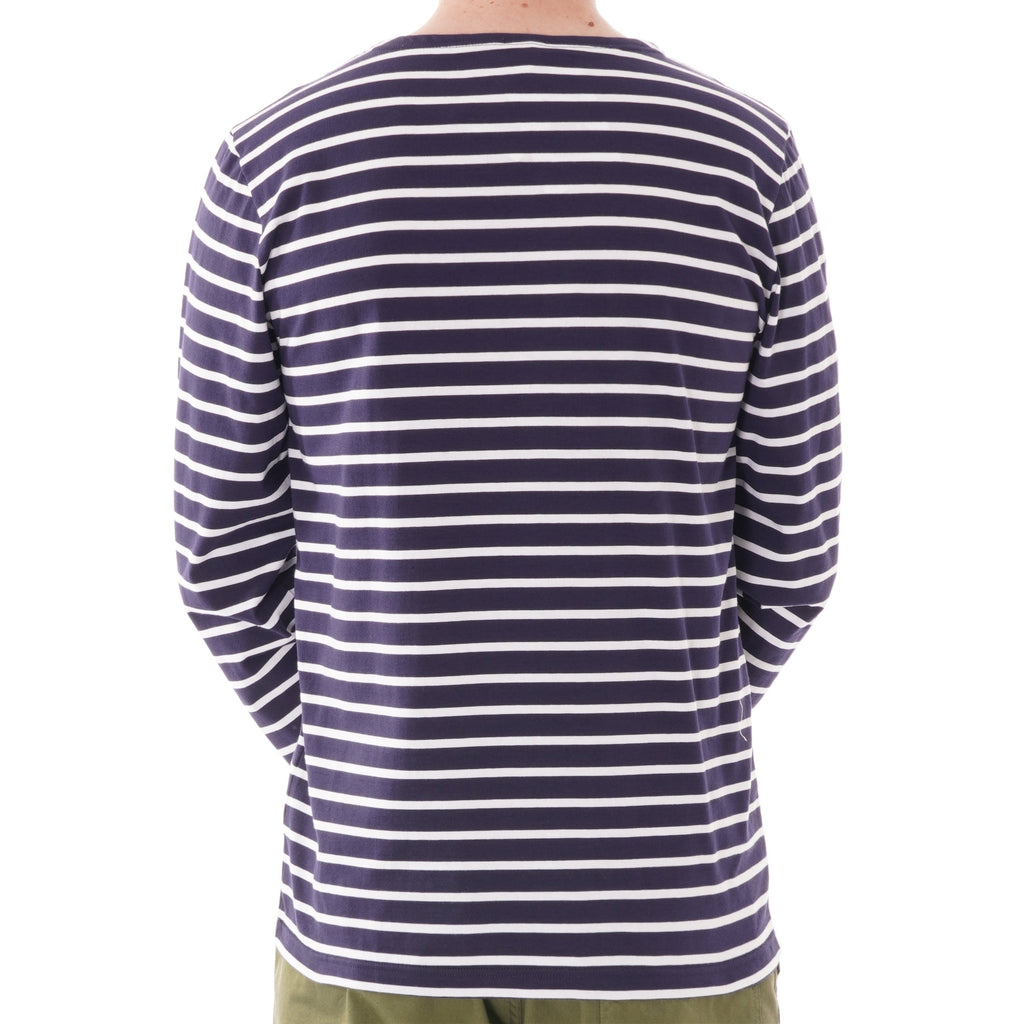 Armor Lux Long Sleeve Stripe T-shirt - Navy and White