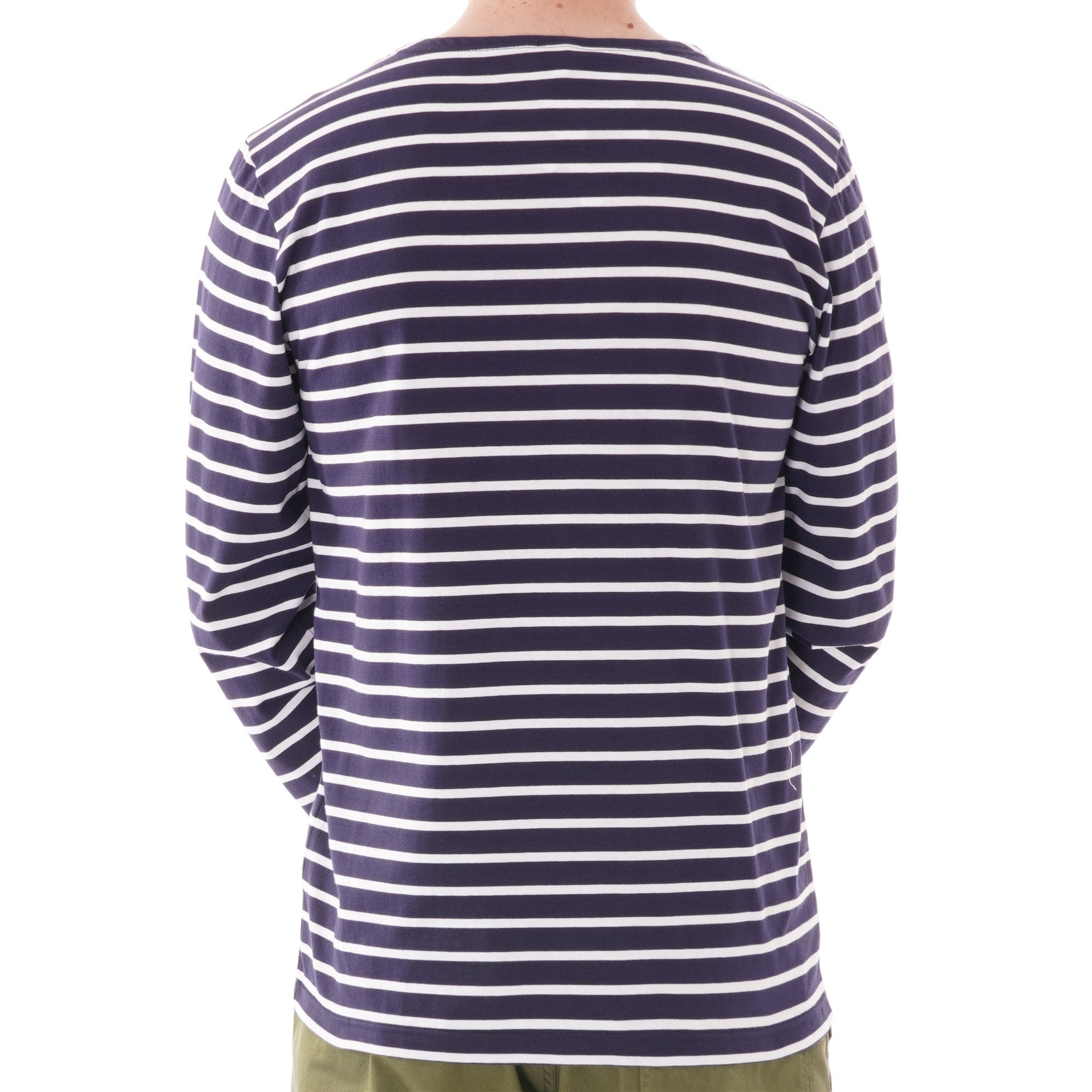 Armor Lux Long Sleeve Stripe T-shirt - Navy and White